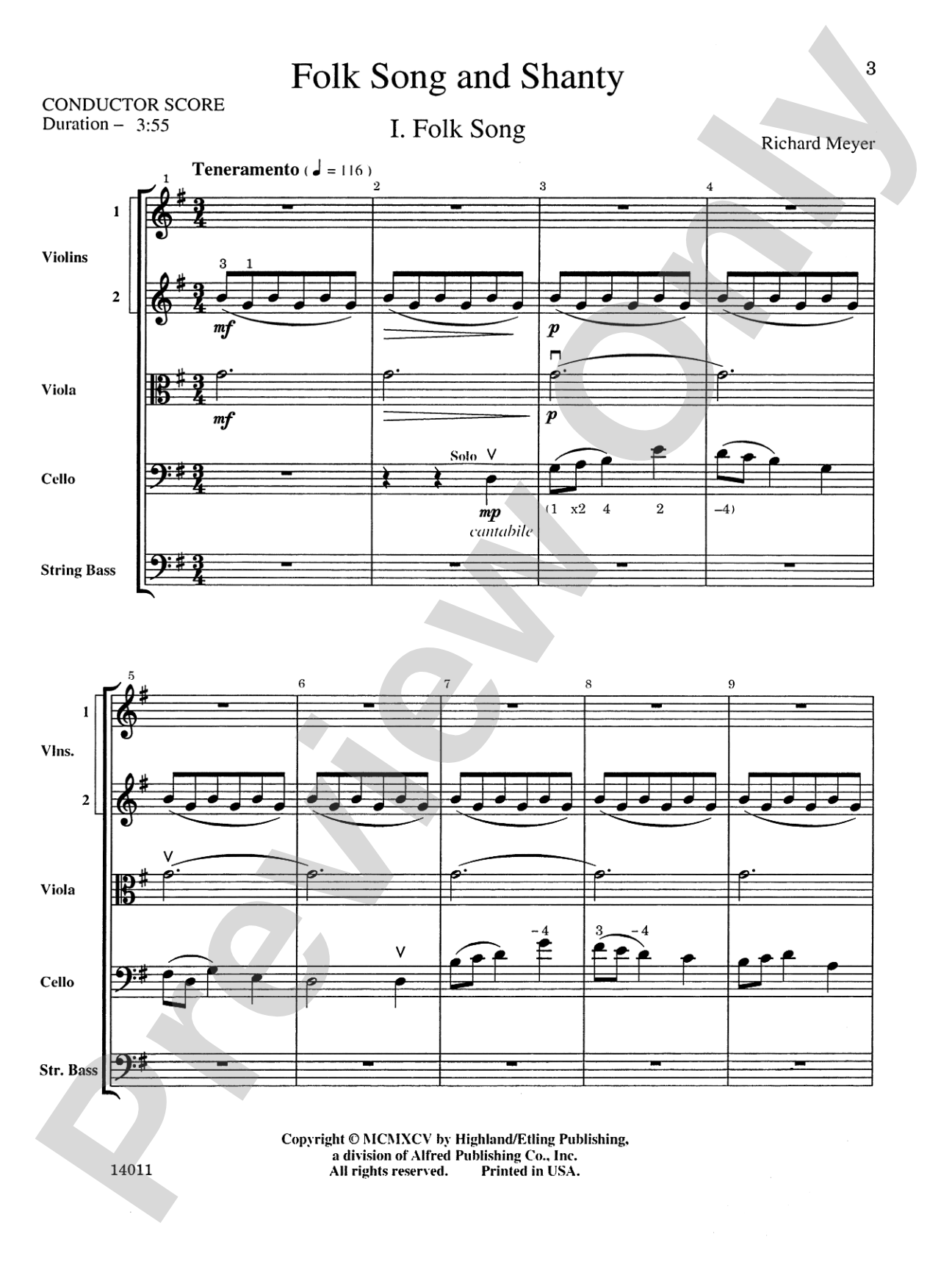 Folk Song and Shanty: Score