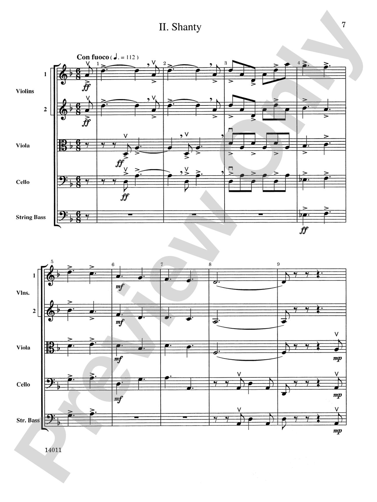 Folk Song and Shanty: Score