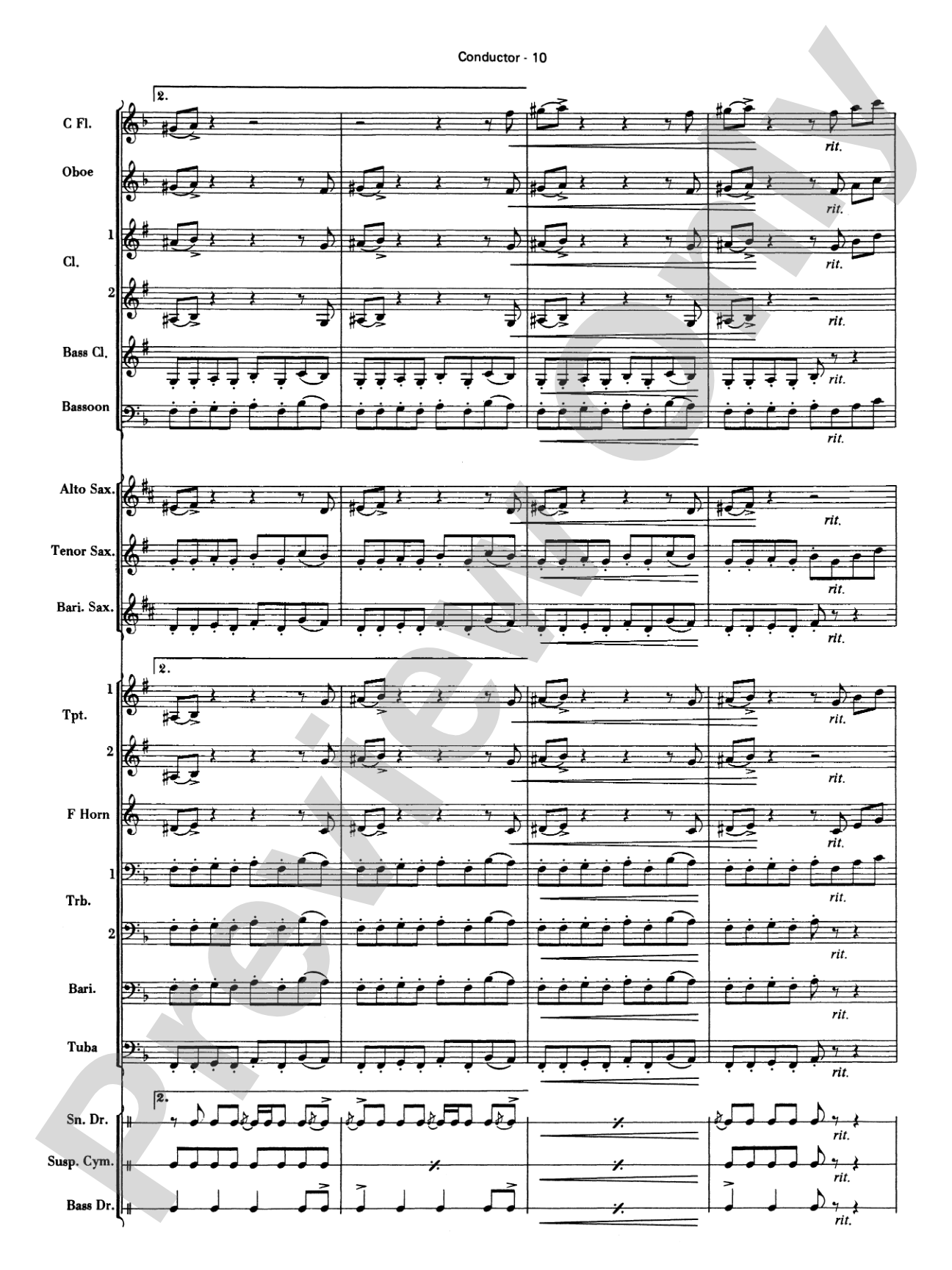 Peter Gunn: Concert Band Conductor Score & Parts