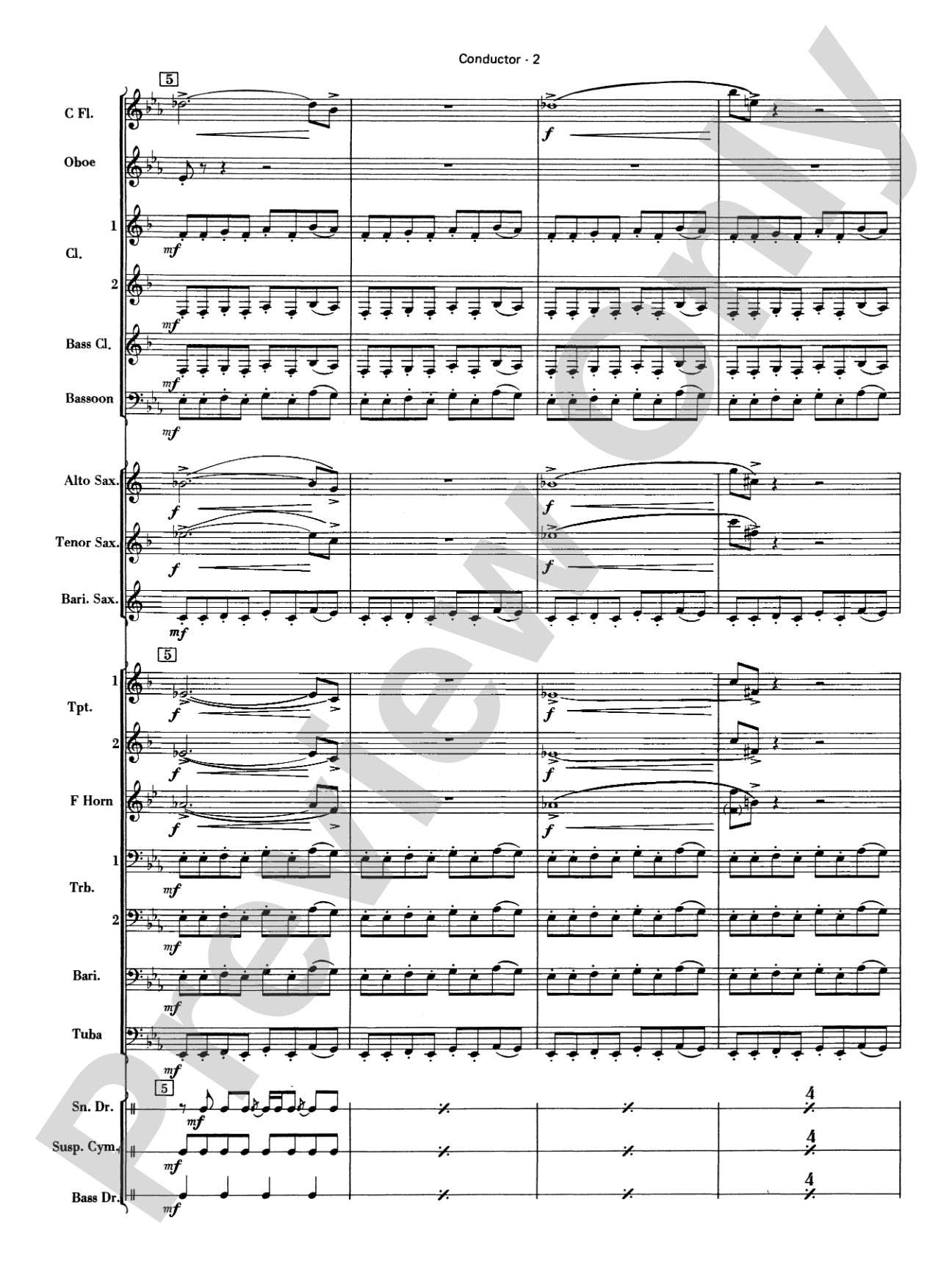 Peter Gunn: Concert Band Conductor Score & Parts