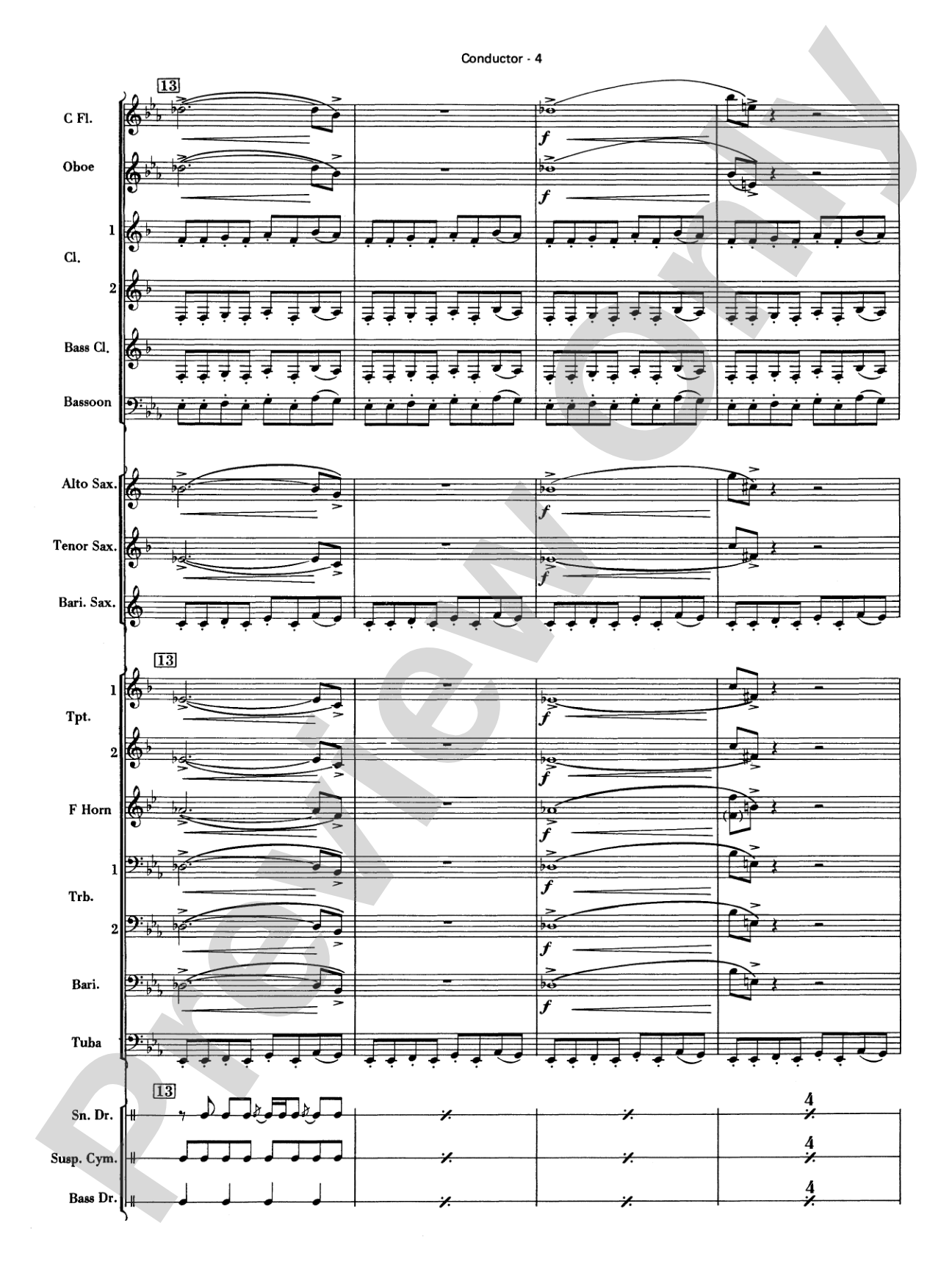 Peter Gunn: Concert Band Conductor Score & Parts