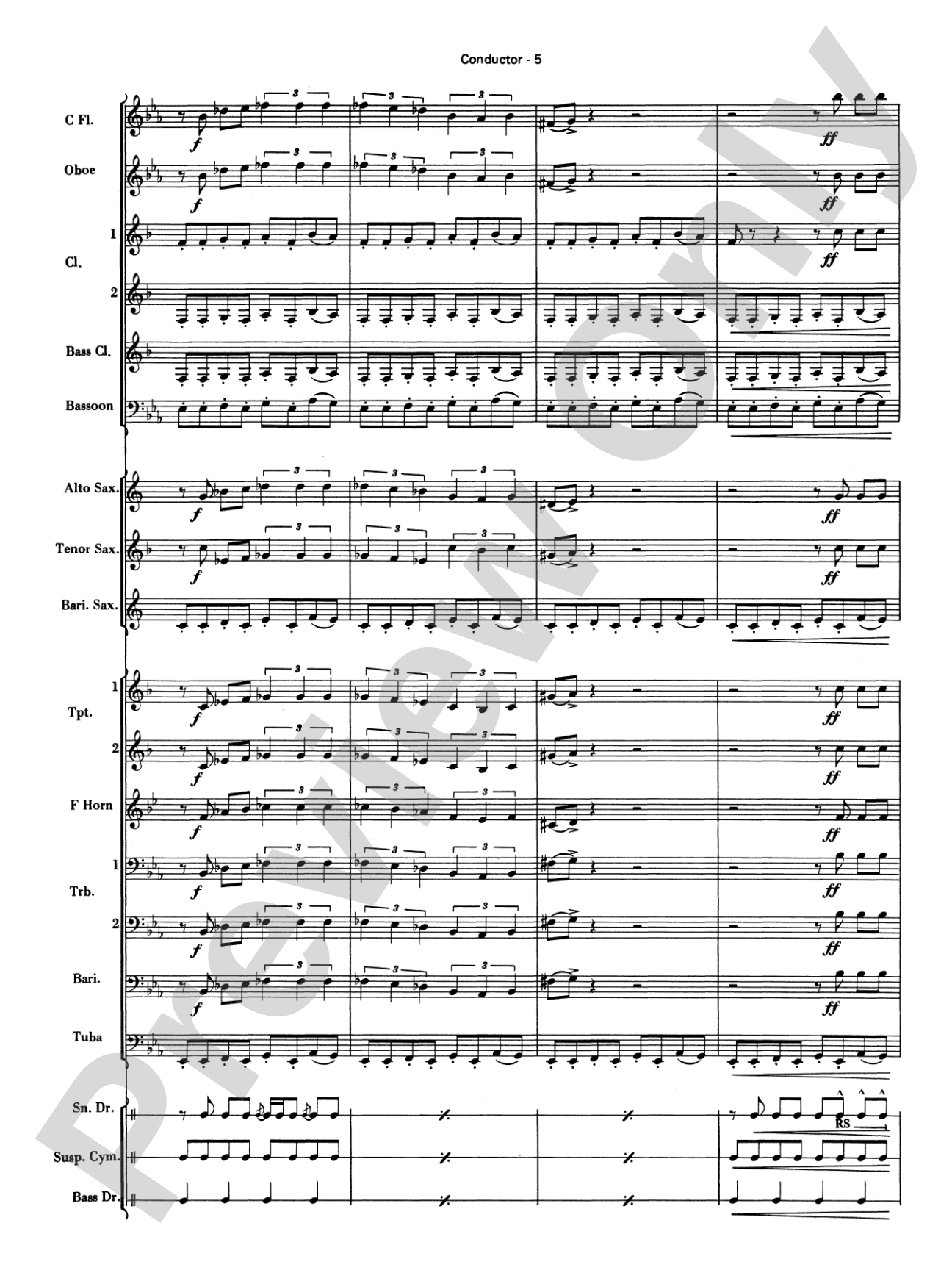 Peter Gunn: Concert Band Conductor Score & Parts