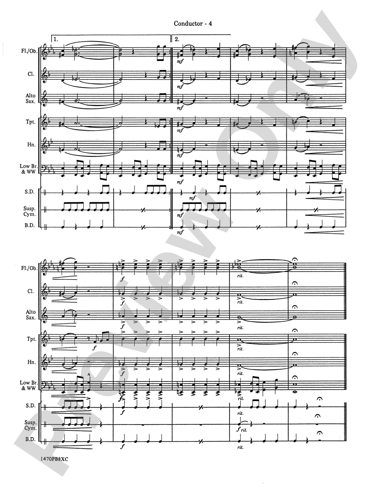 Peter Gunn: Concert Band Conductor Score & Parts