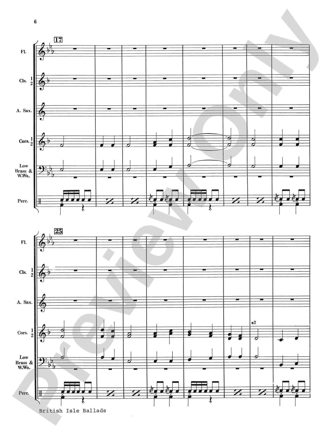 British Isle Ballads: Concert Band Conductor Score & Parts