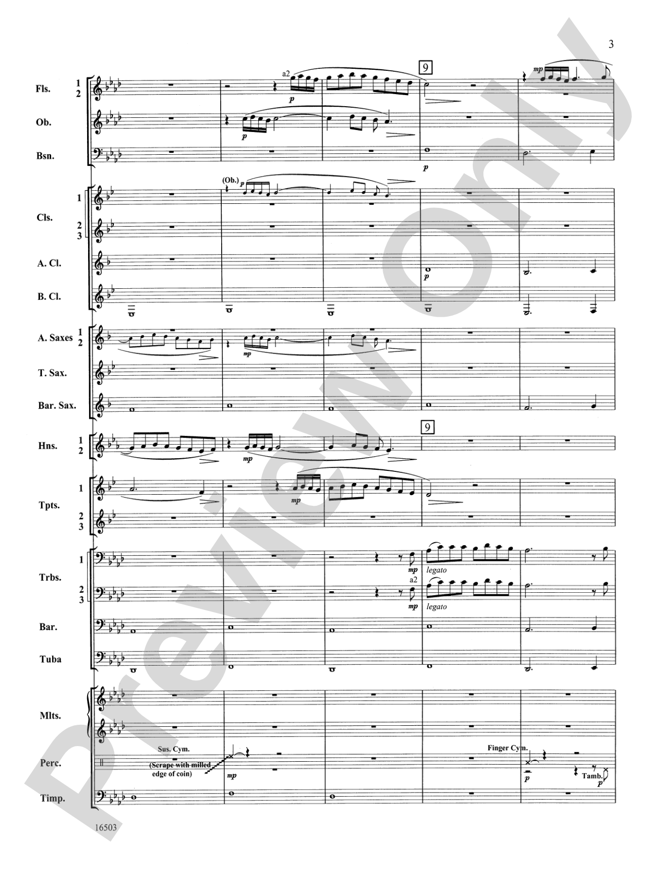 A Winter's Carol: Concert Band Conductor Score & Parts
