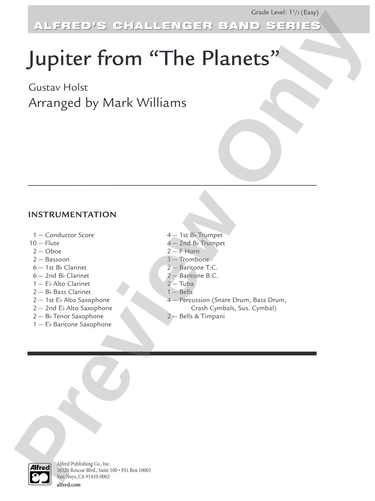 Jupiter from "The Planets": Score