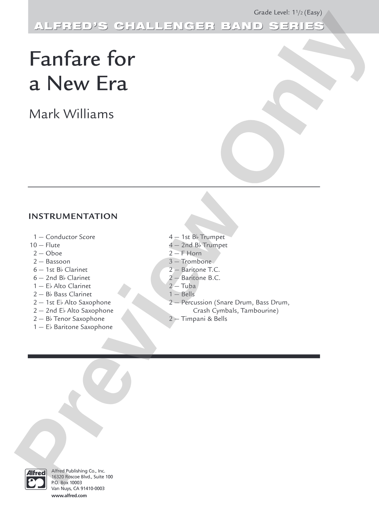 Fanfare for a New Era: Concert Band Conductor Score & Parts