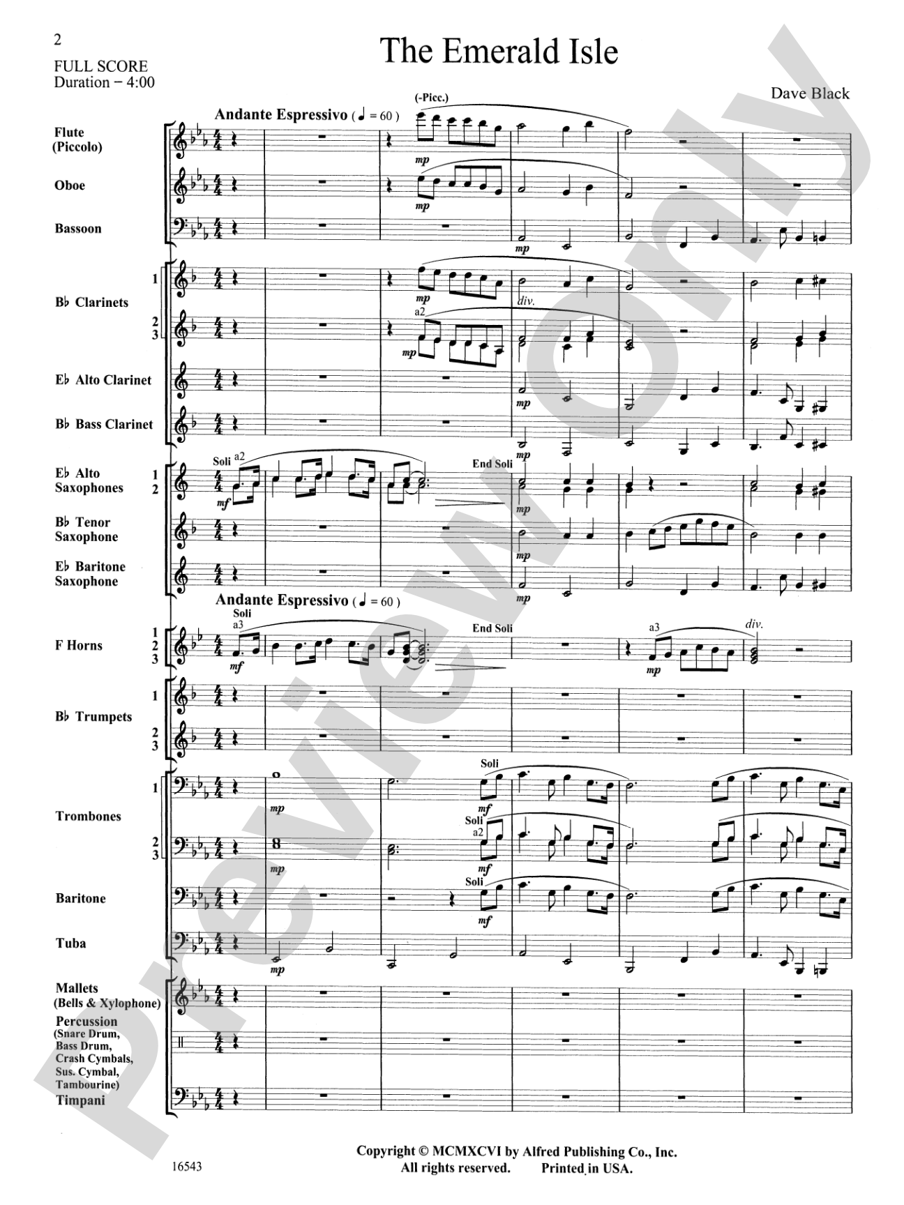 The Emerald Isle: Concert Band Conductor Score & Parts
