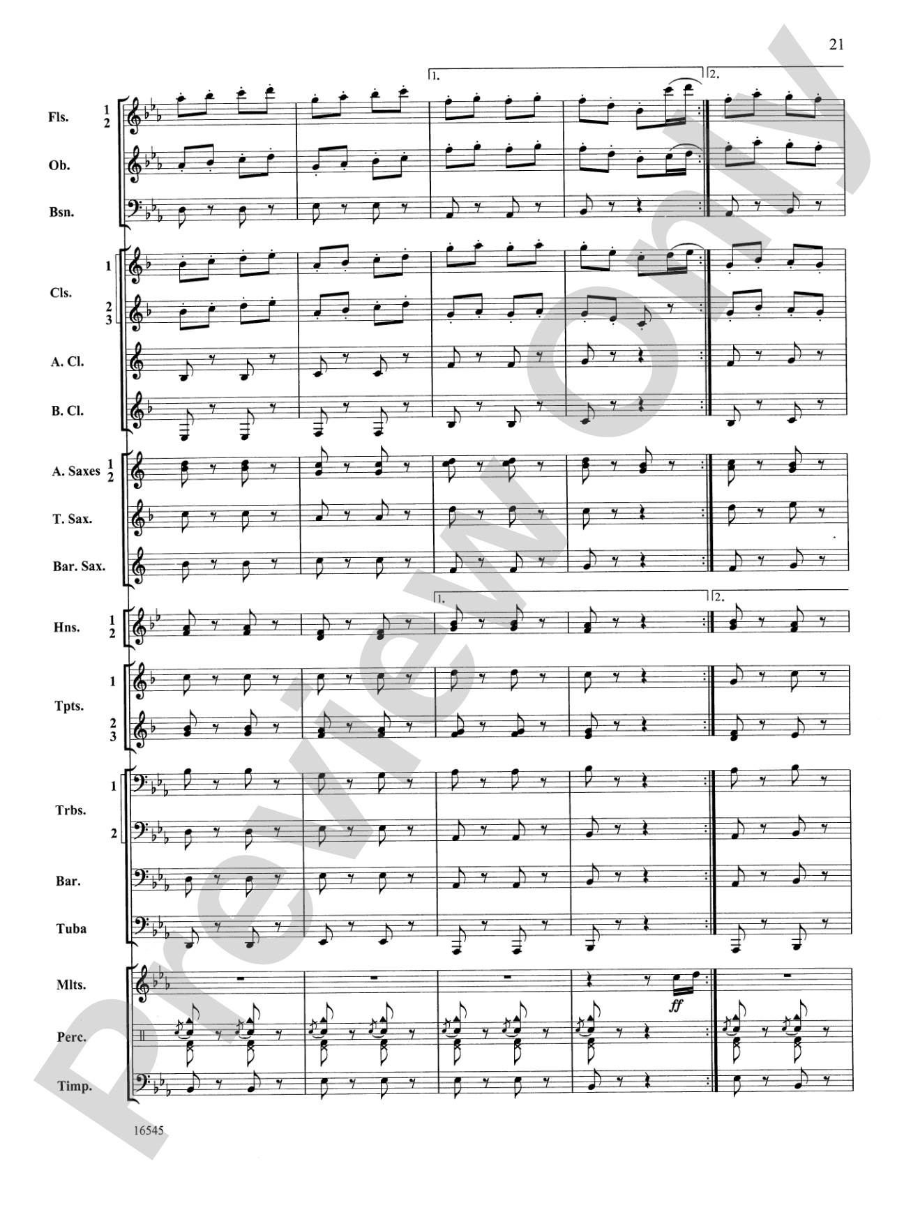 William Tell Overture: Concert Band Conductor Score & Parts