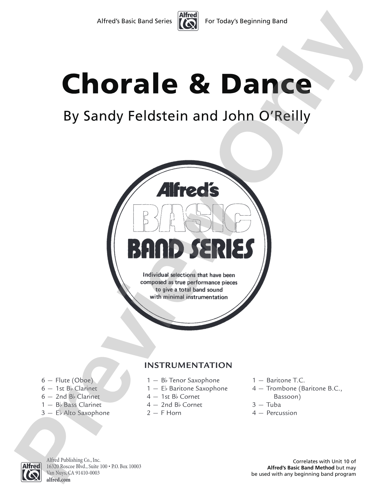 Chorale and Dance: Concert Band Conductor Score & Parts