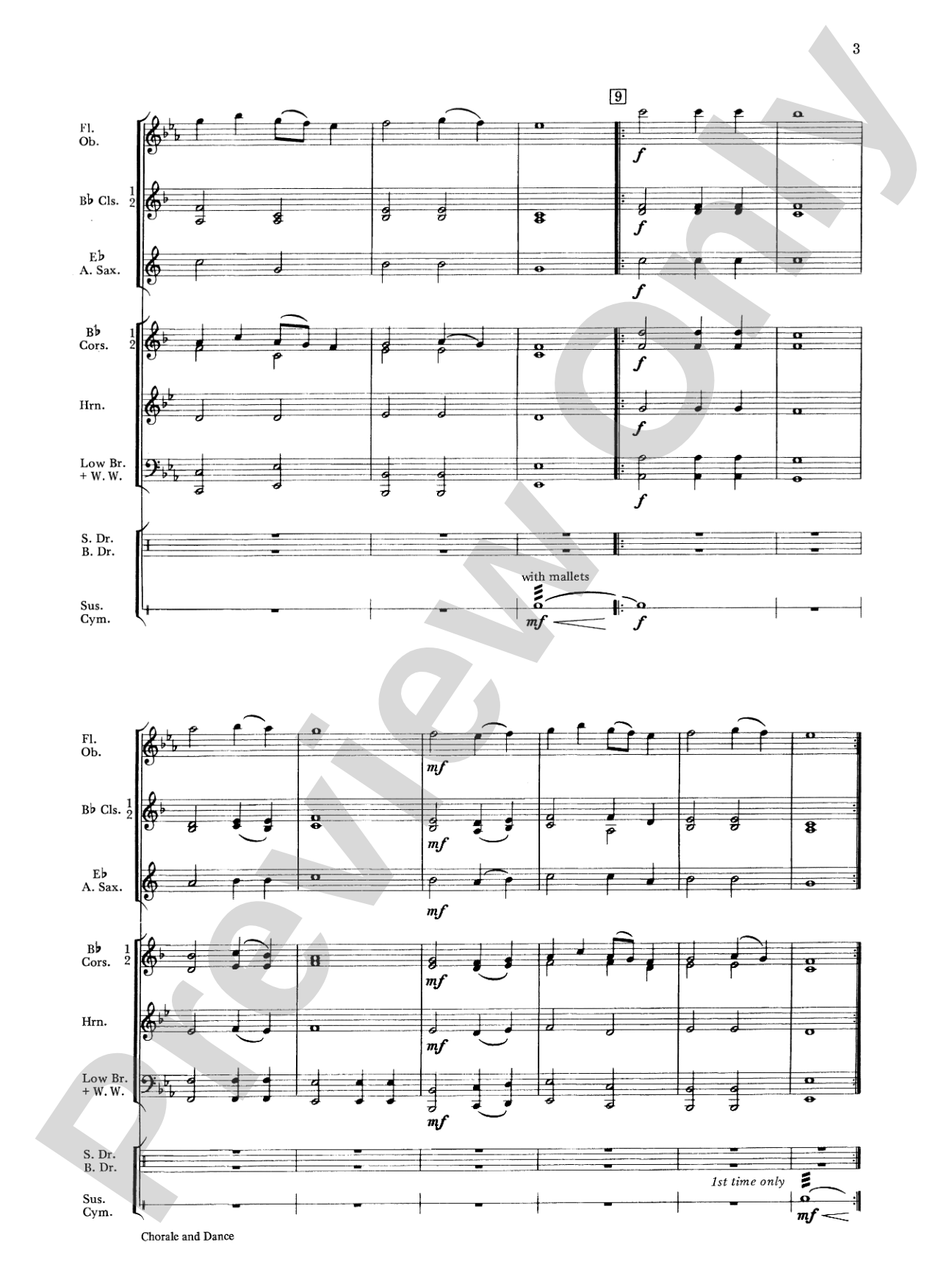 Chorale and Dance: Concert Band Conductor Score & Parts
