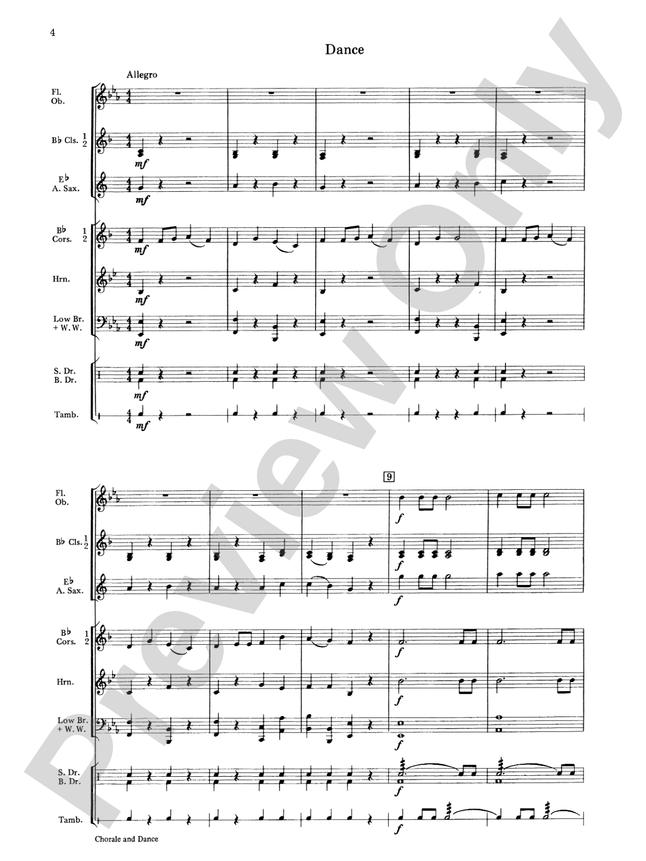 Chorale and Dance: Concert Band Conductor Score & Parts