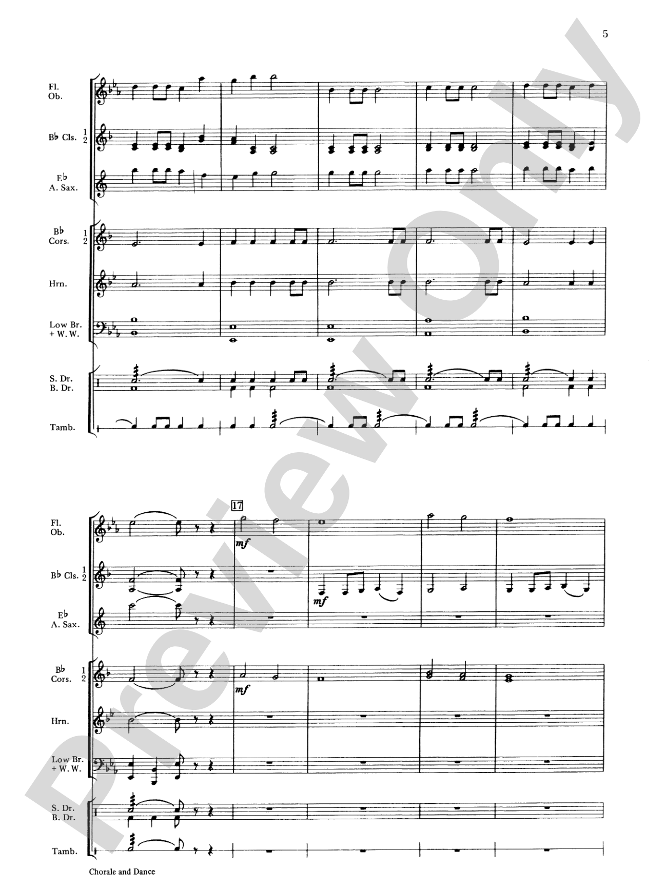 Chorale and Dance: Concert Band Conductor Score & Parts