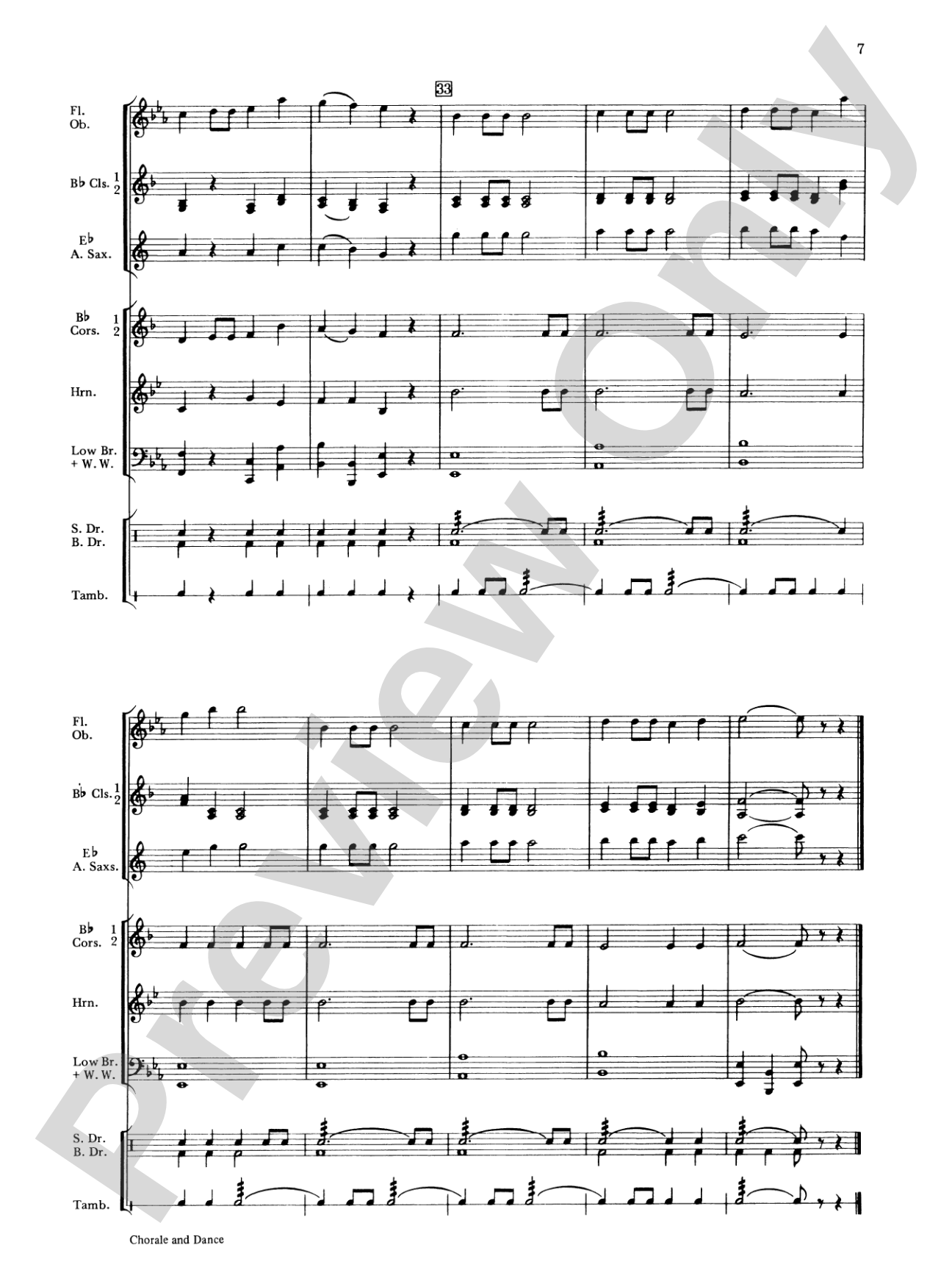 Chorale and Dance: Concert Band Conductor Score & Parts