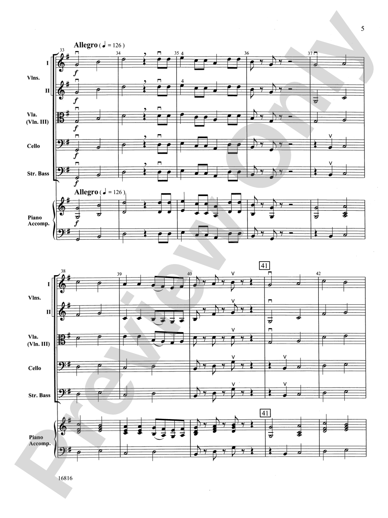 Mozart Serenade and Dance: String Orchestra Conductor Score & Parts