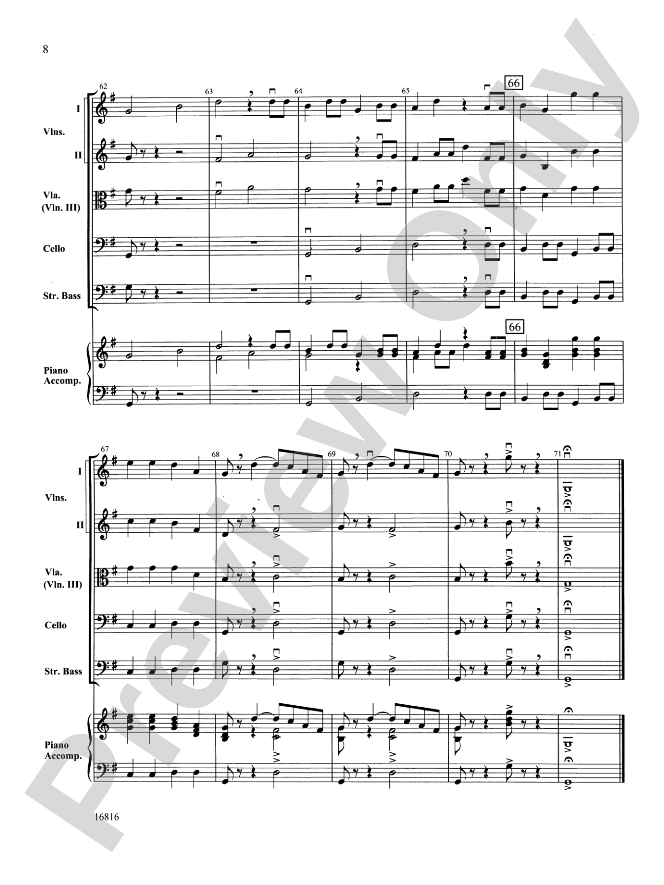 Mozart Serenade and Dance: String Orchestra Conductor Score & Parts