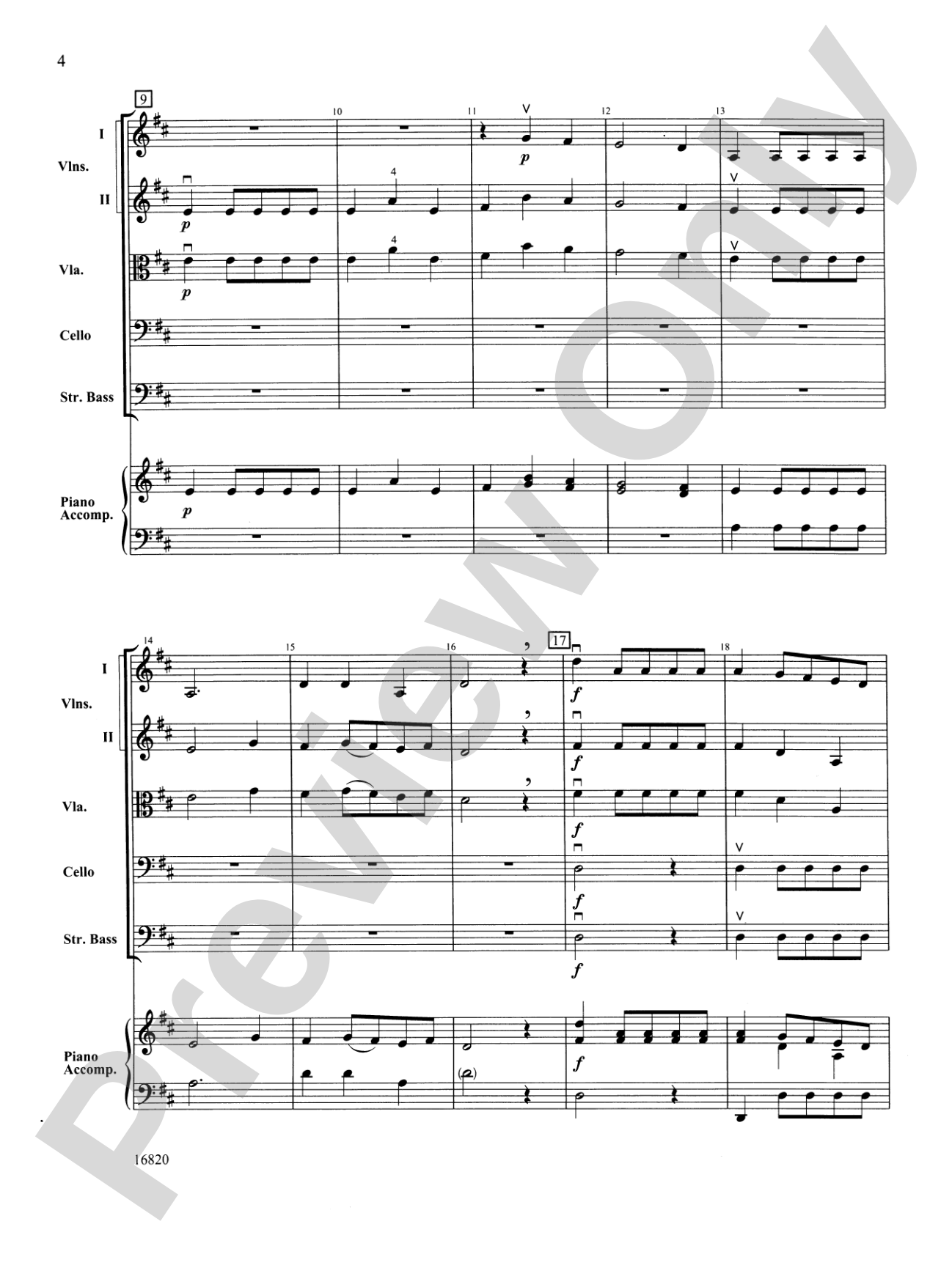 Minuet from Water Music: String Orchestra Conductor Score & Parts