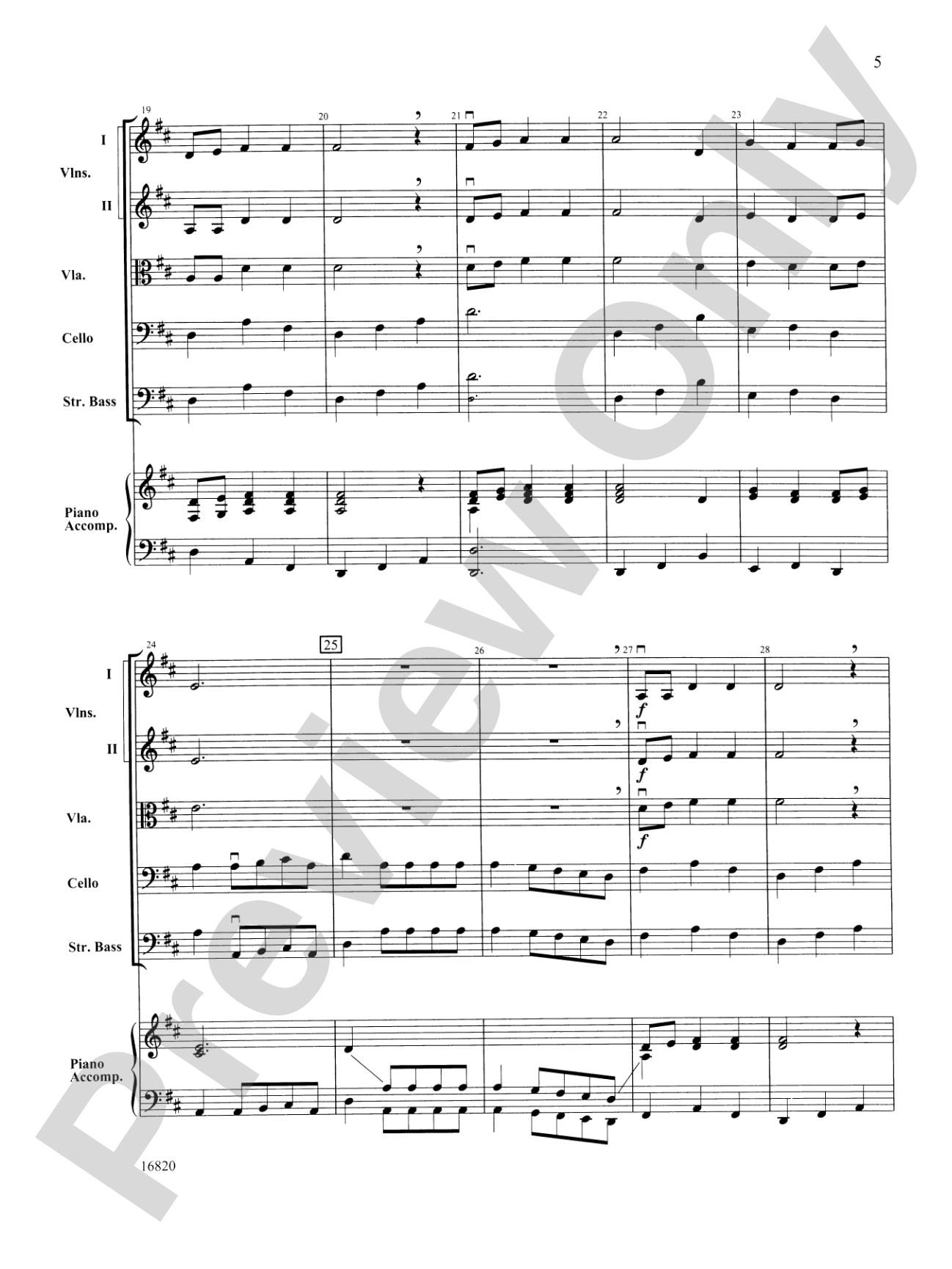 Minuet from Water Music: String Orchestra Conductor Score & Parts