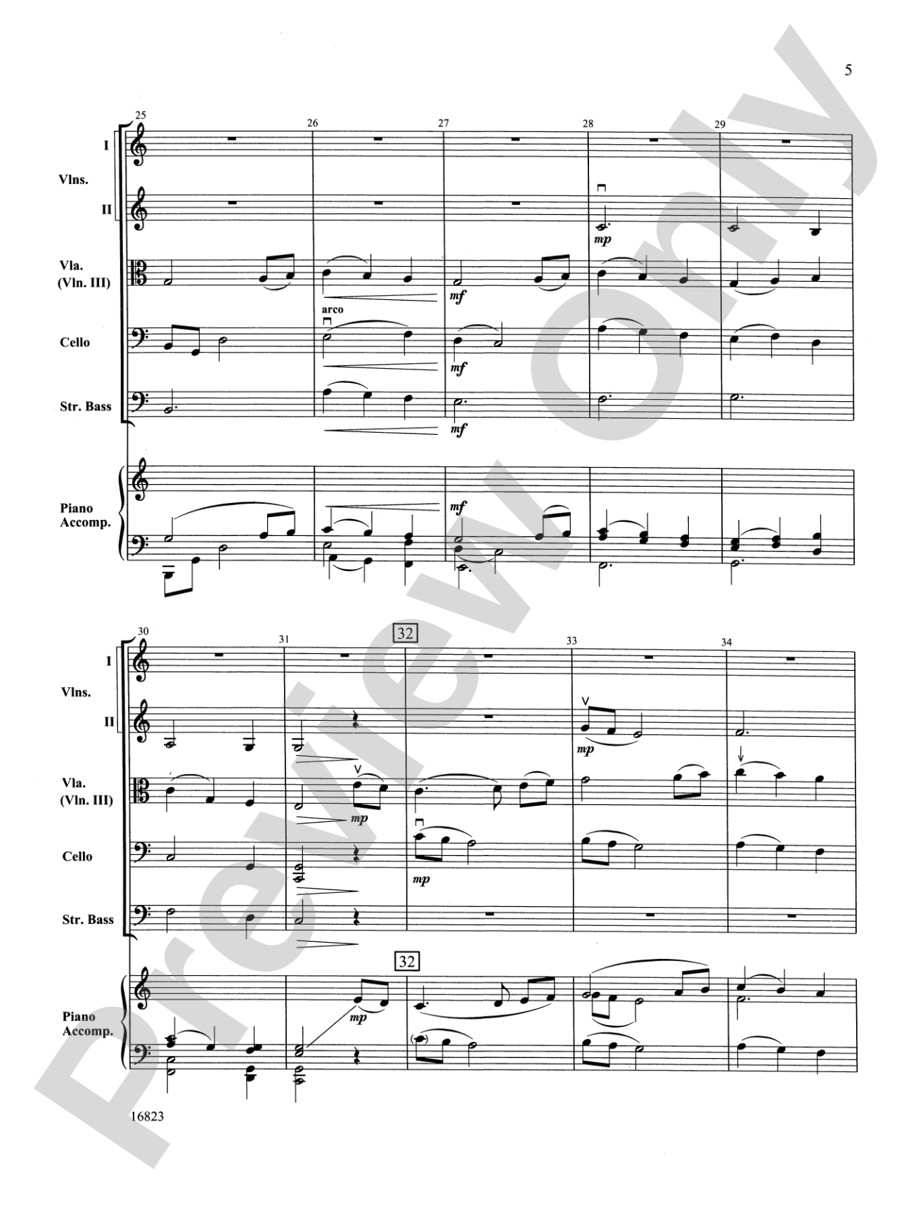 Santa Plays the Viola: String Orchestra Conductor Score & Parts