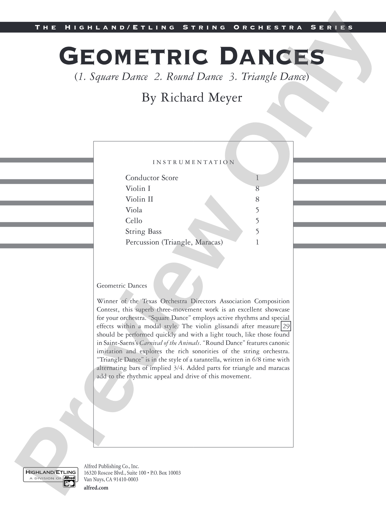 Geometric Dances: Score