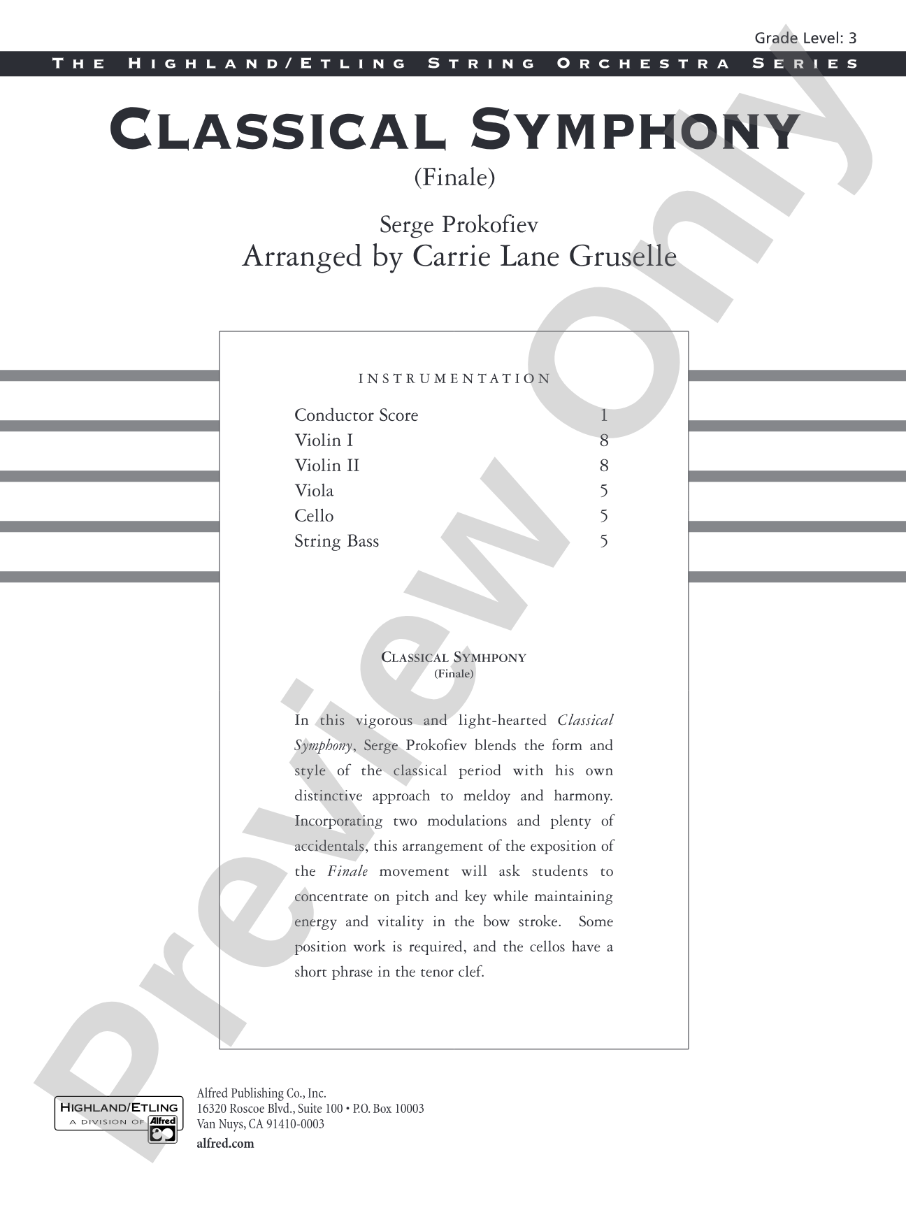 Classical Symphony: String Orchestra Conductor Score & Parts