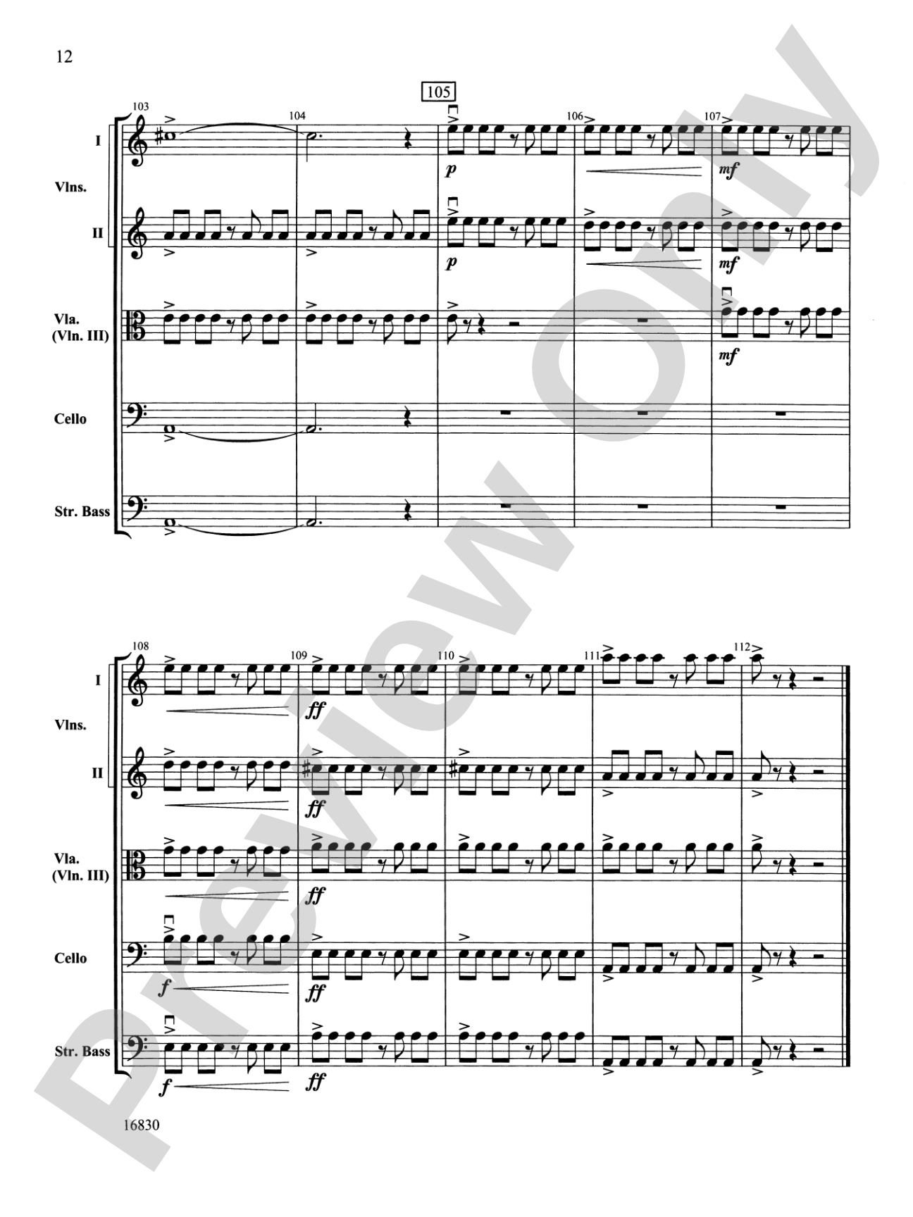 Mabel Creek Overture: String Orchestra Conductor Score & Parts