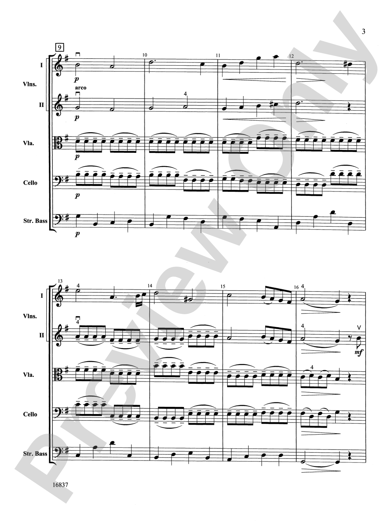 Adagio Cantabile: String Orchestra Conductor Score & Parts