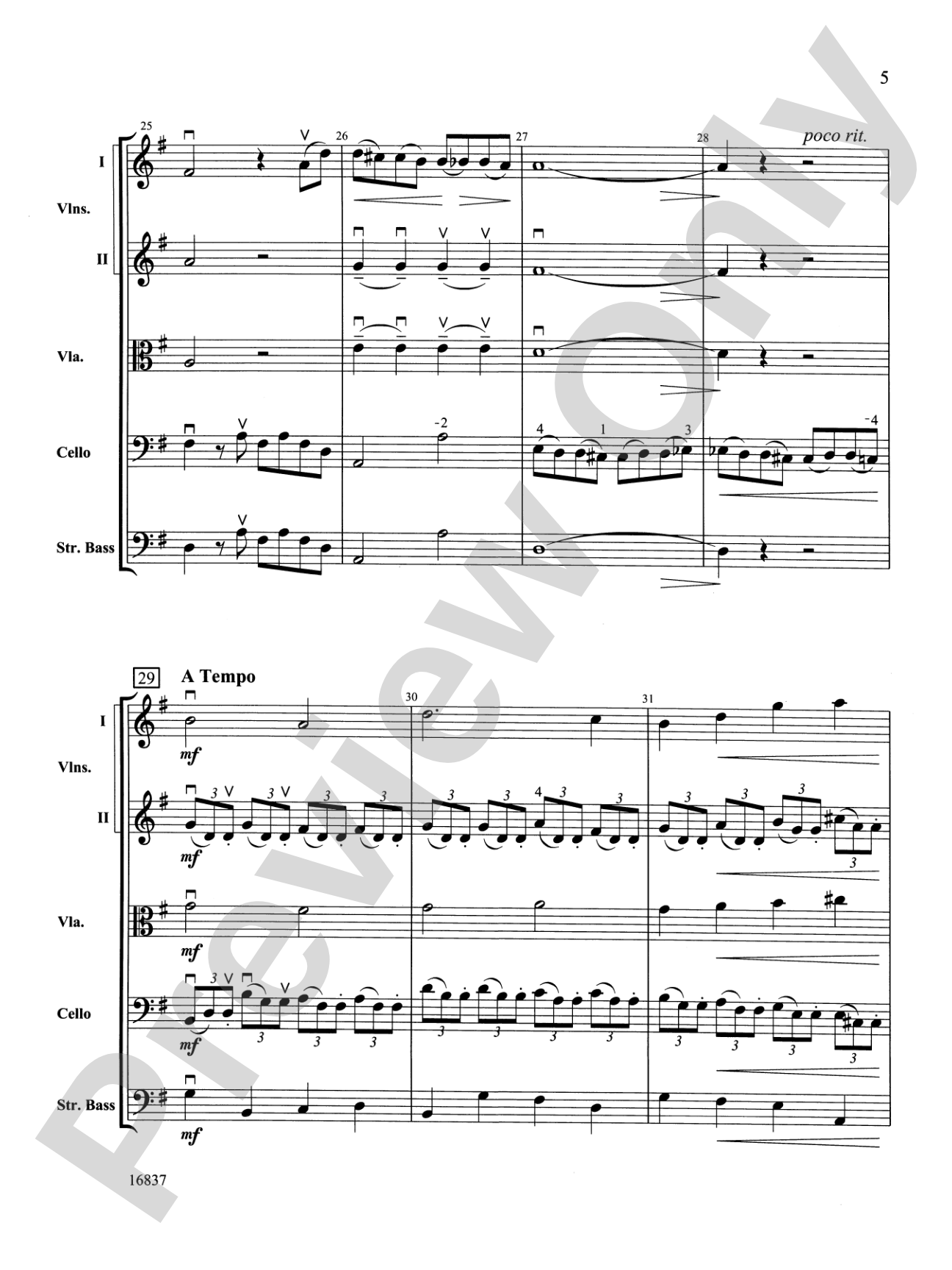 Adagio Cantabile: String Orchestra Conductor Score & Parts