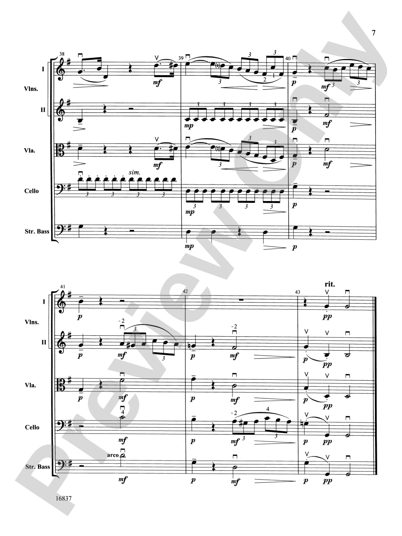 Adagio Cantabile: String Orchestra Conductor Score & Parts