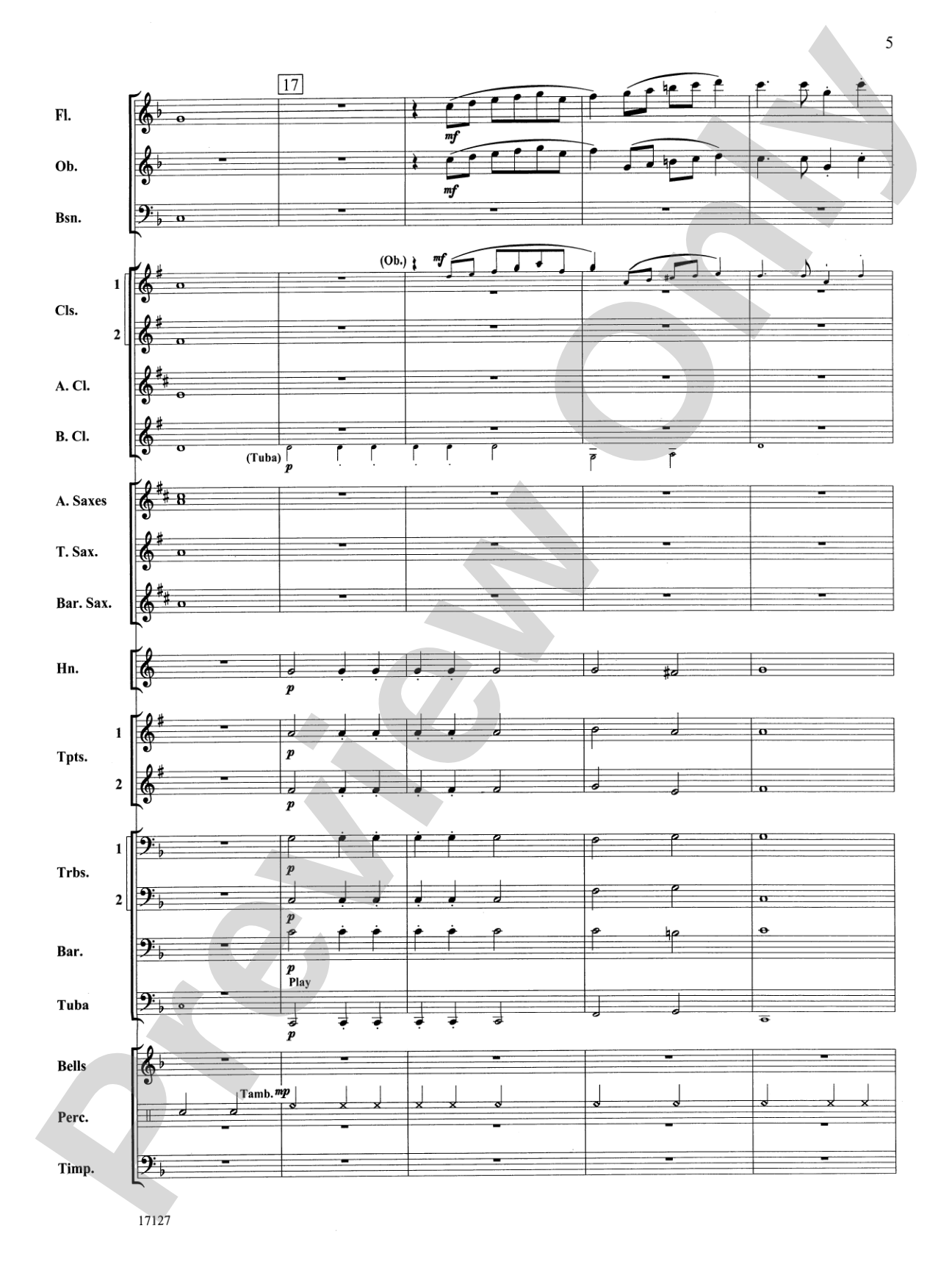 Earl of Oxford's March: Concert Band Conductor Score & Parts