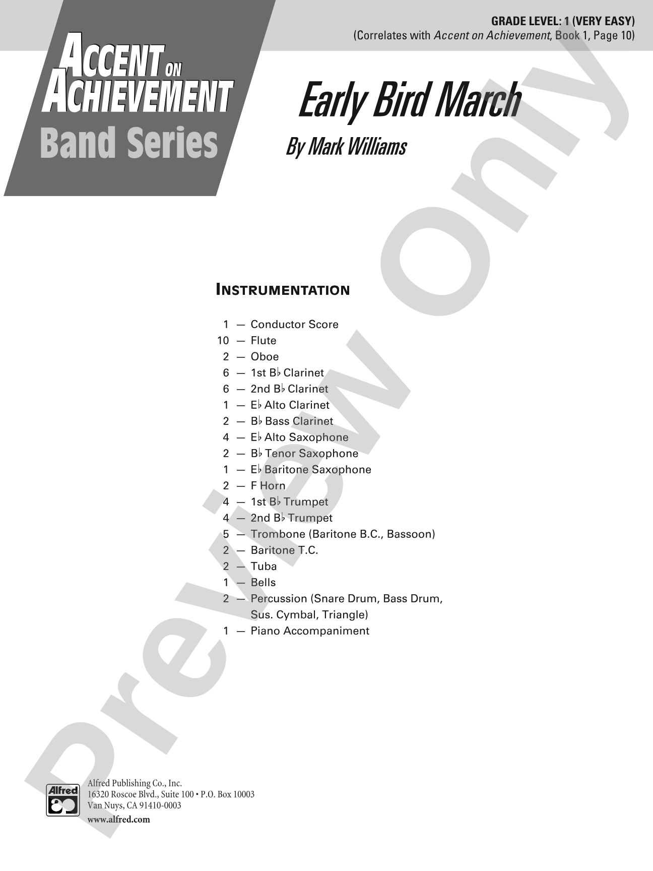 Early Bird March: Score