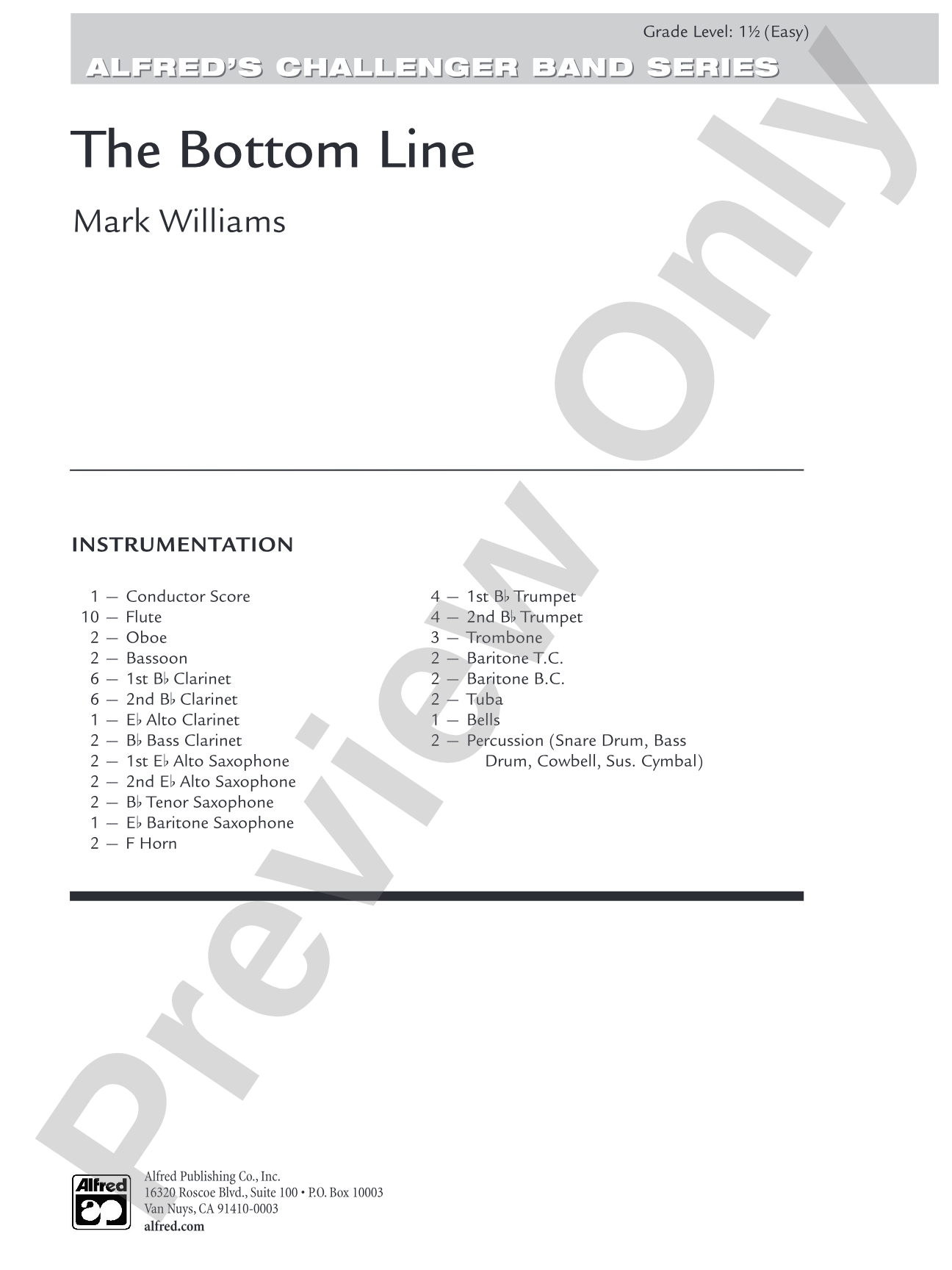 The Bottom Line: Concert Band Conductor Score & Parts
