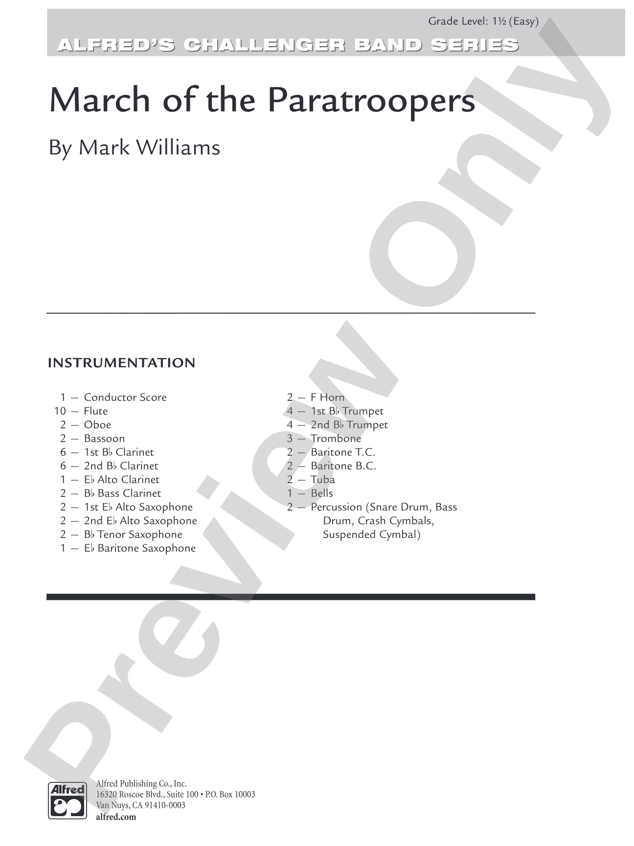 March of the Paratroopers: Concert Band Conductor Score & Parts