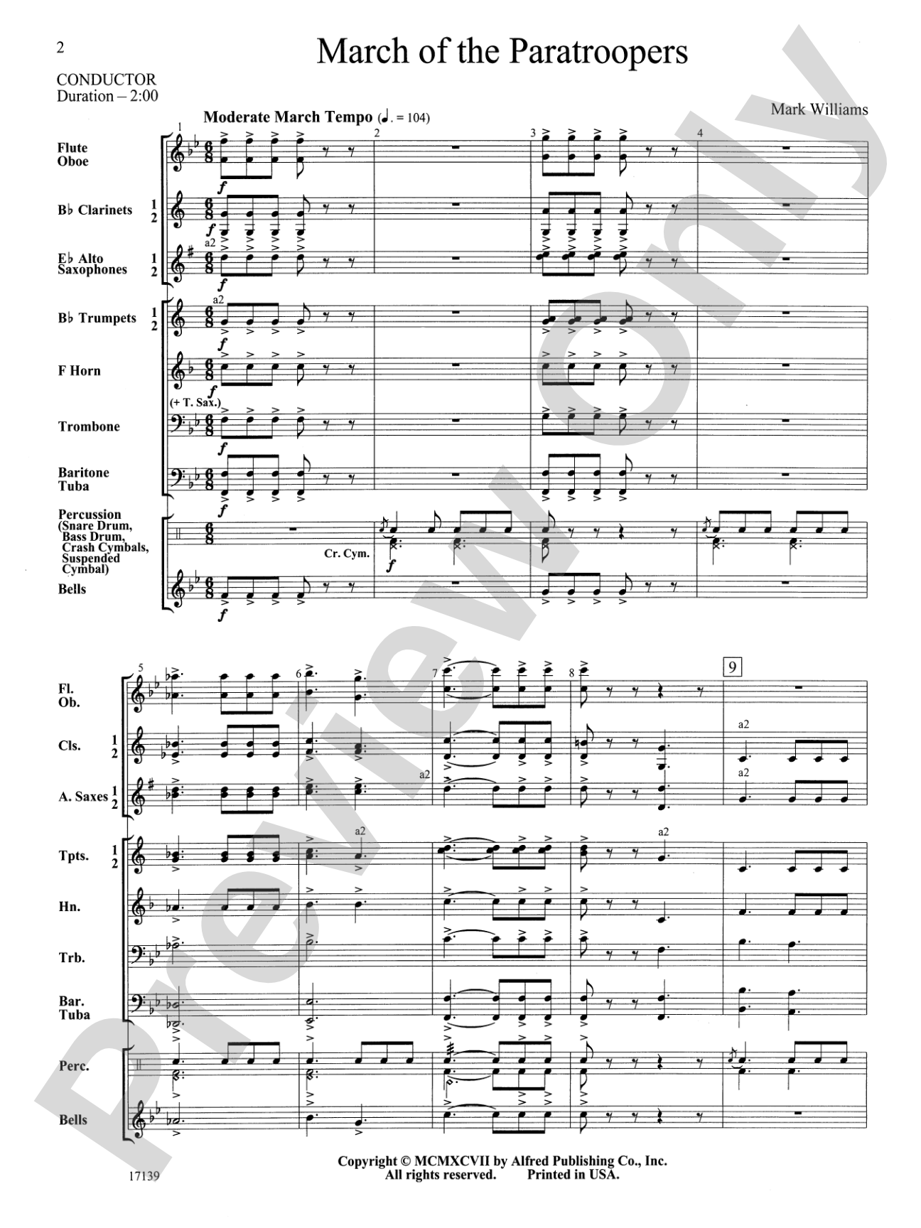 March of the Paratroopers: Concert Band Conductor Score & Parts