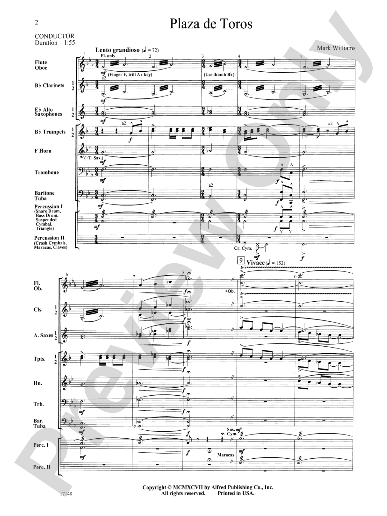 Plaza de Toros: Concert Band Conductor Score & Parts