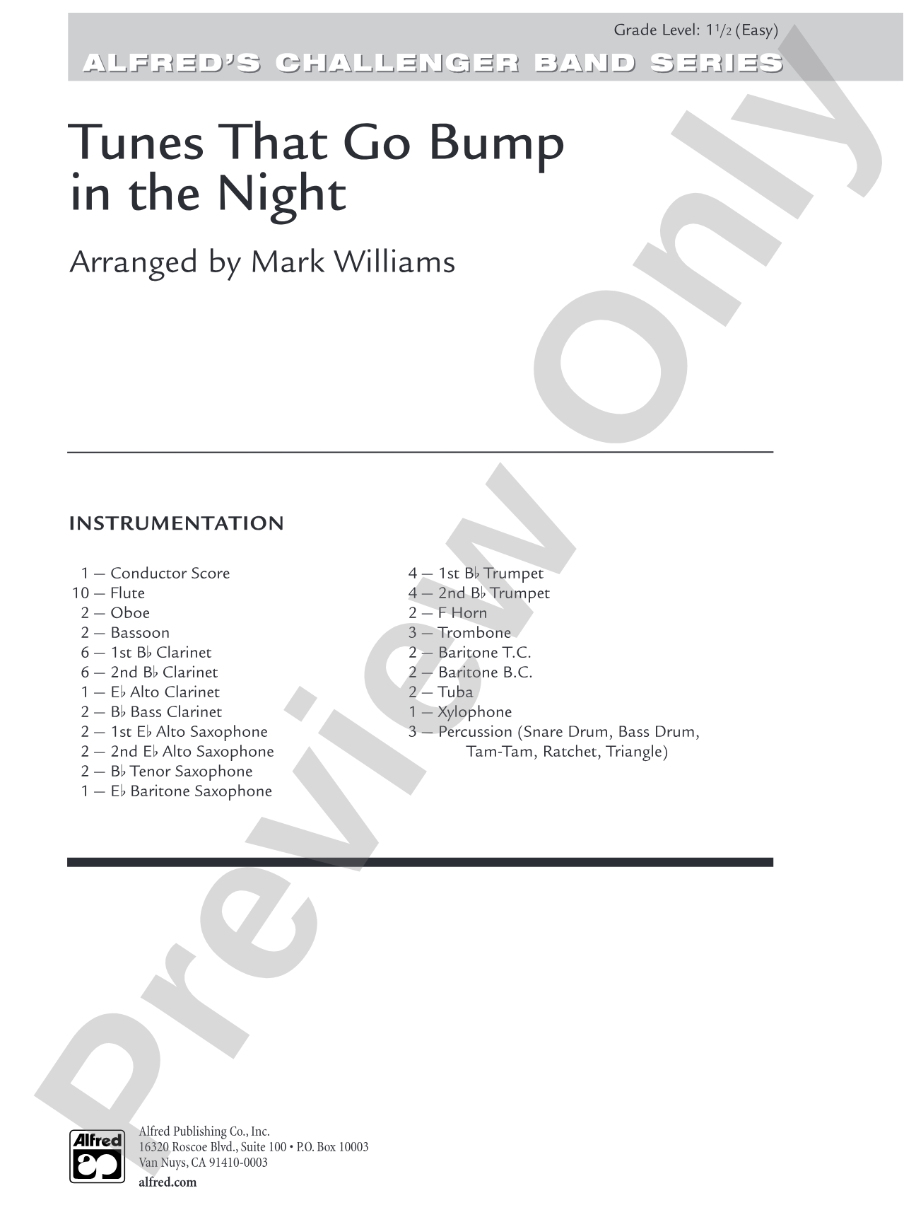 Tunes That Go Bump in the Night: Concert Band Conductor Score & Parts