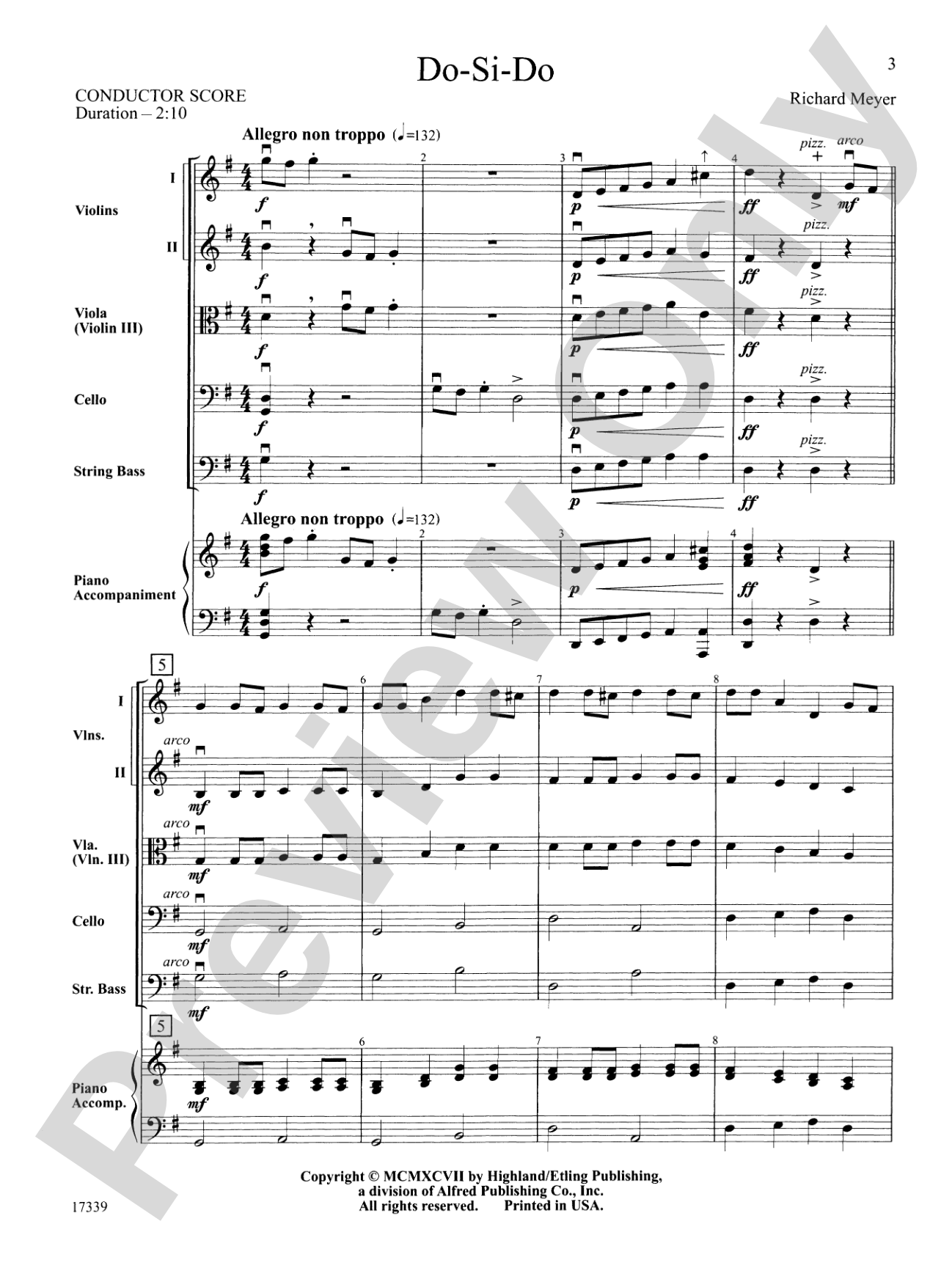 Do-Si-Do: String Orchestra Conductor Score & Parts