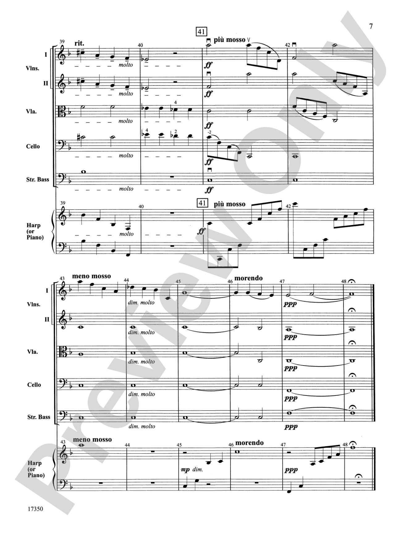 Adagietto from Symphony No. 5: String Orchestra Conductor Score & Parts