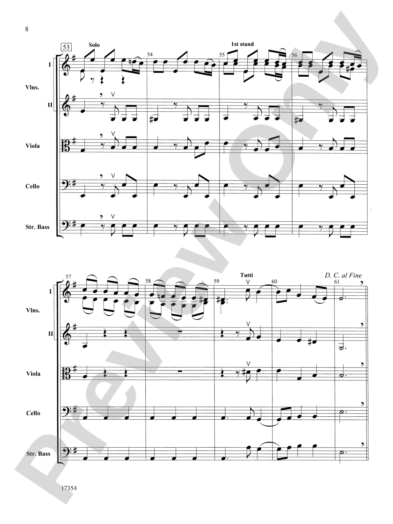 Hornpipe (from Water Music): String Orchestra Conductor Score & Parts