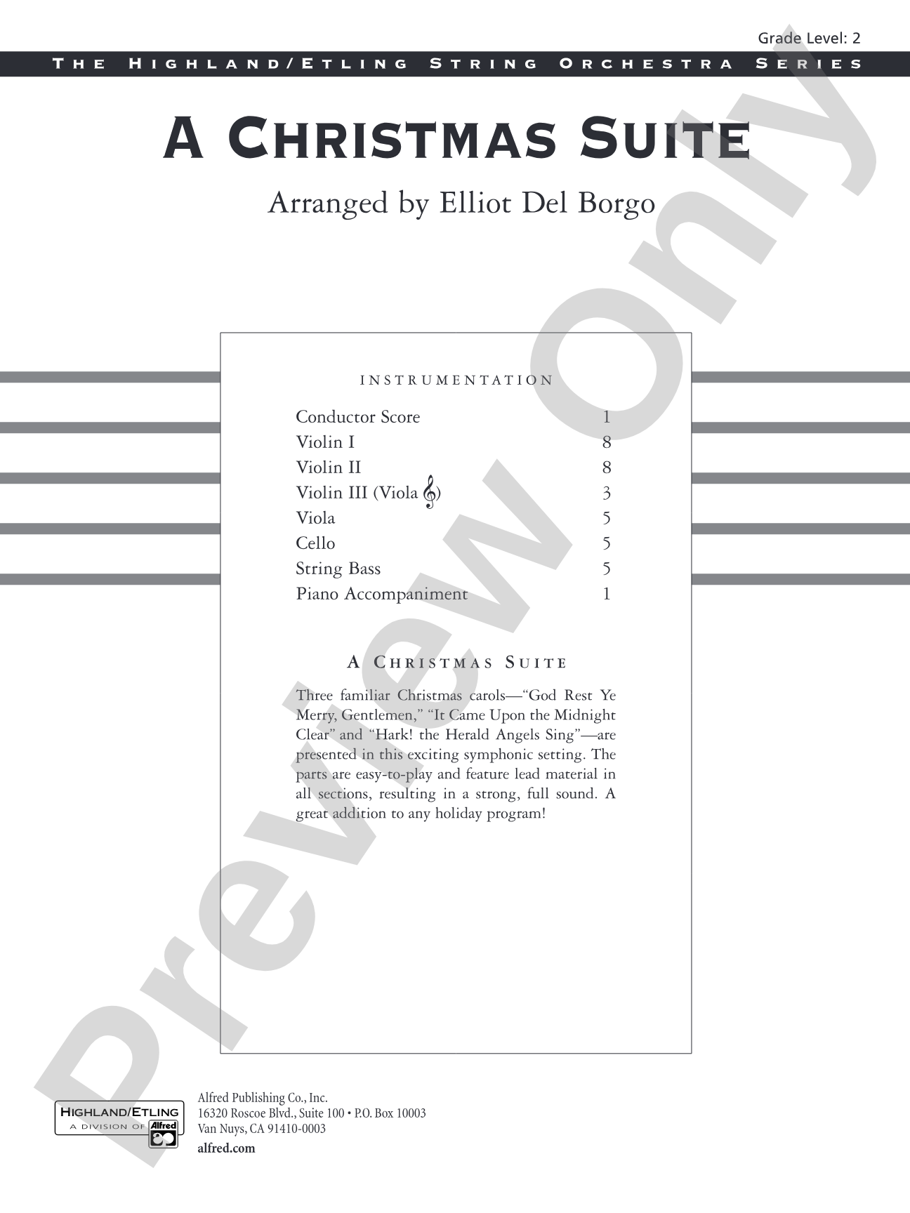 A Christmas Suite: String Orchestra Conductor Score & Parts