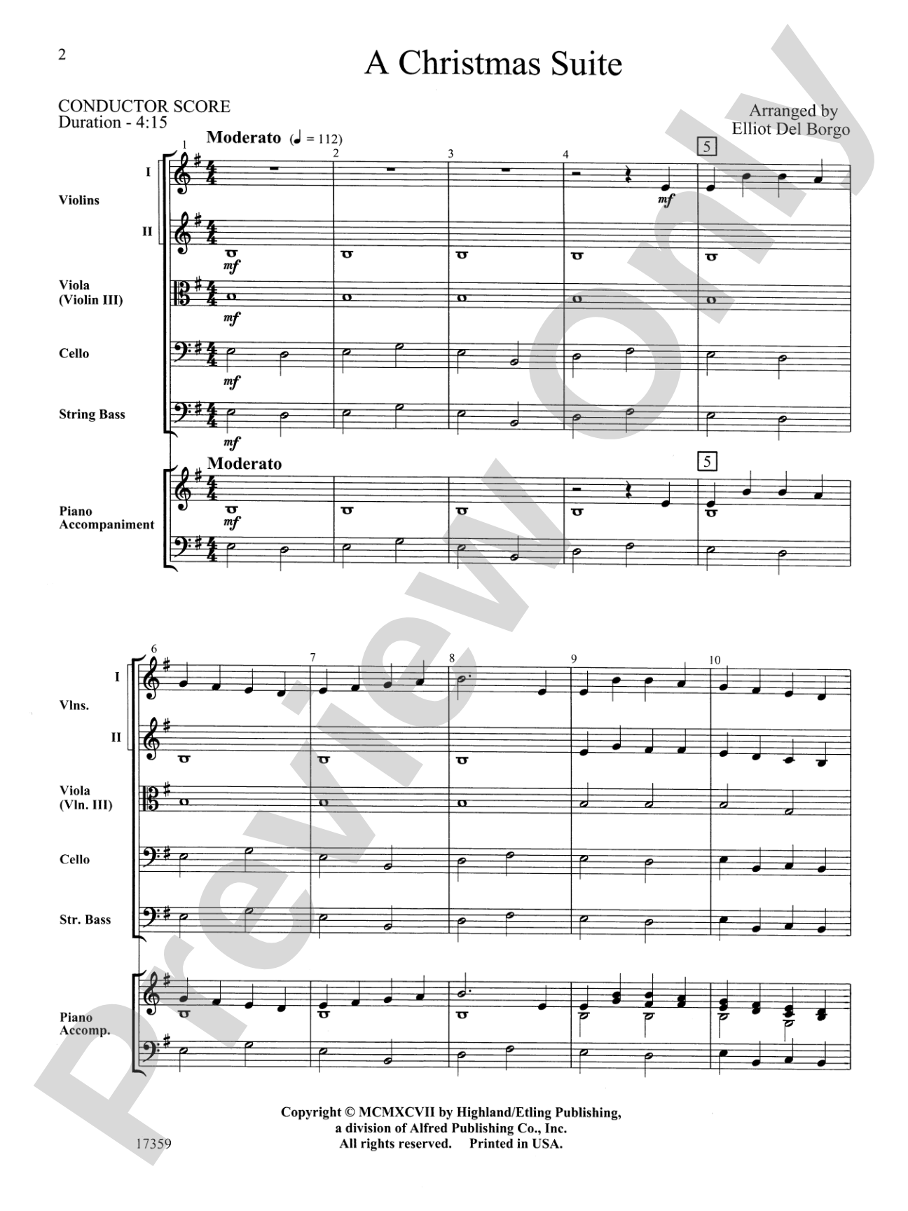 A Christmas Suite: String Orchestra Conductor Score & Parts