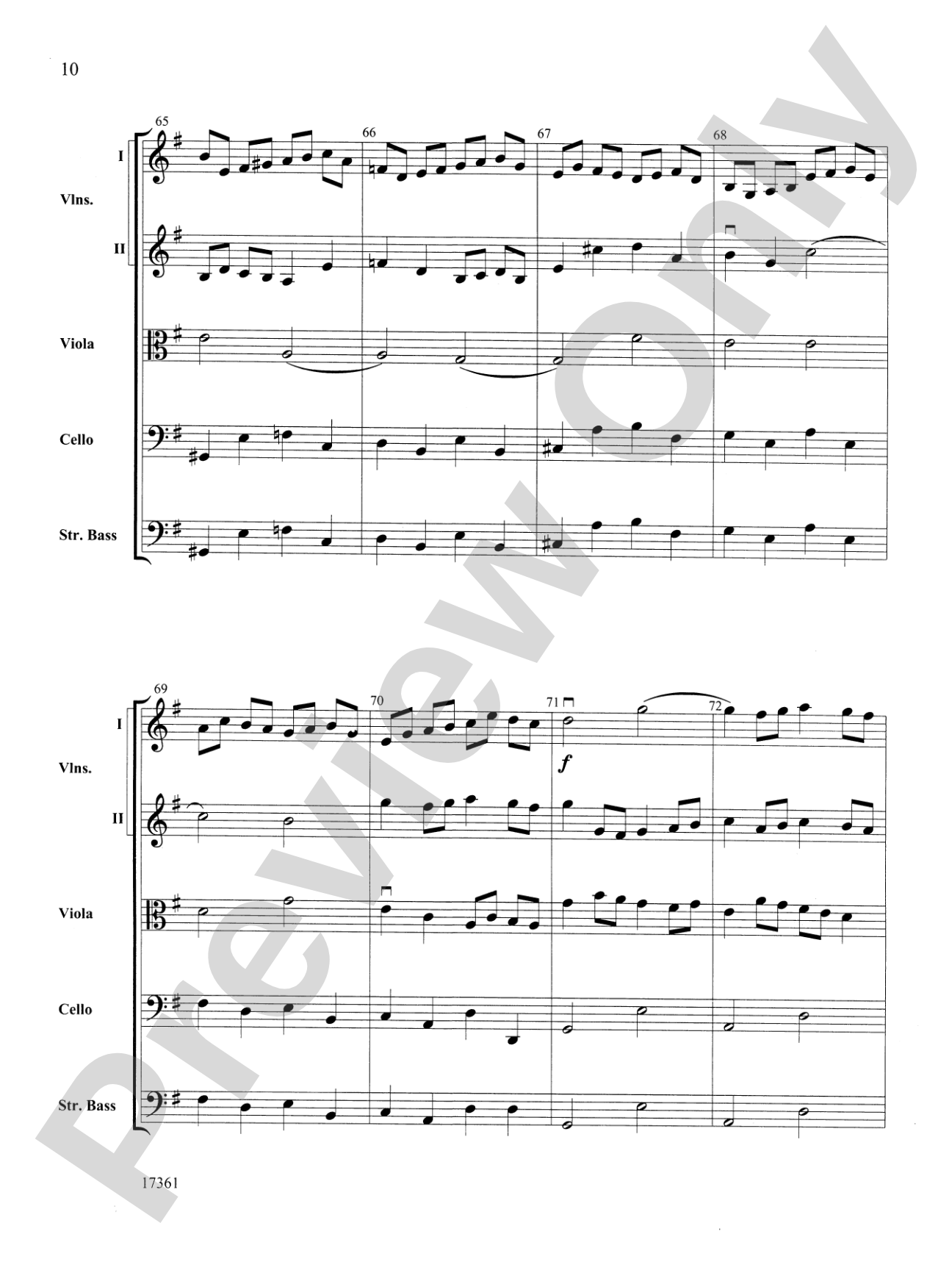 Brandenburg Concerto No. 4 (3rd Movement): String Orchestra Conductor Score & Parts