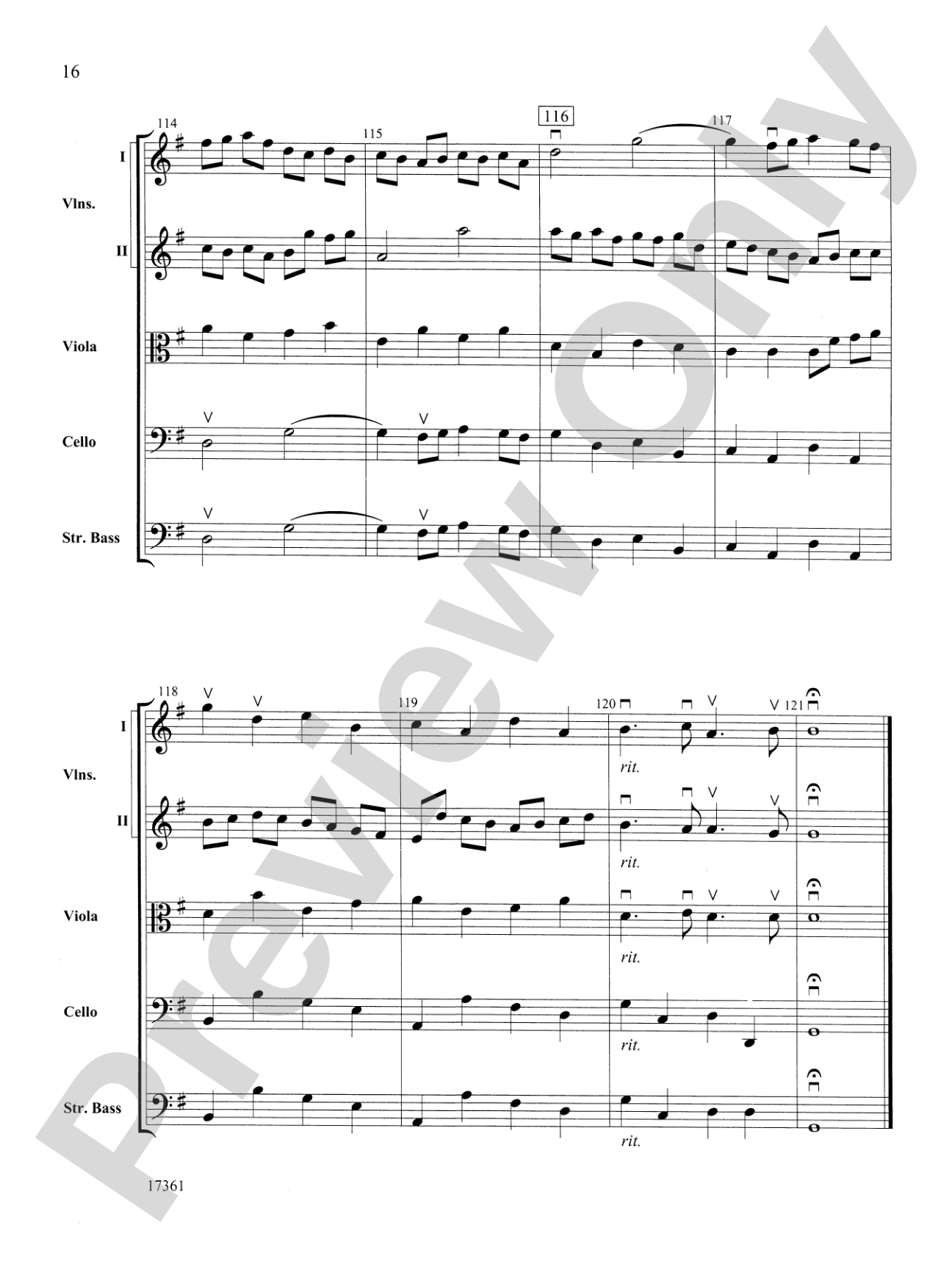 Brandenburg Concerto No. 4 (3rd Movement): String Orchestra Conductor Score & Parts