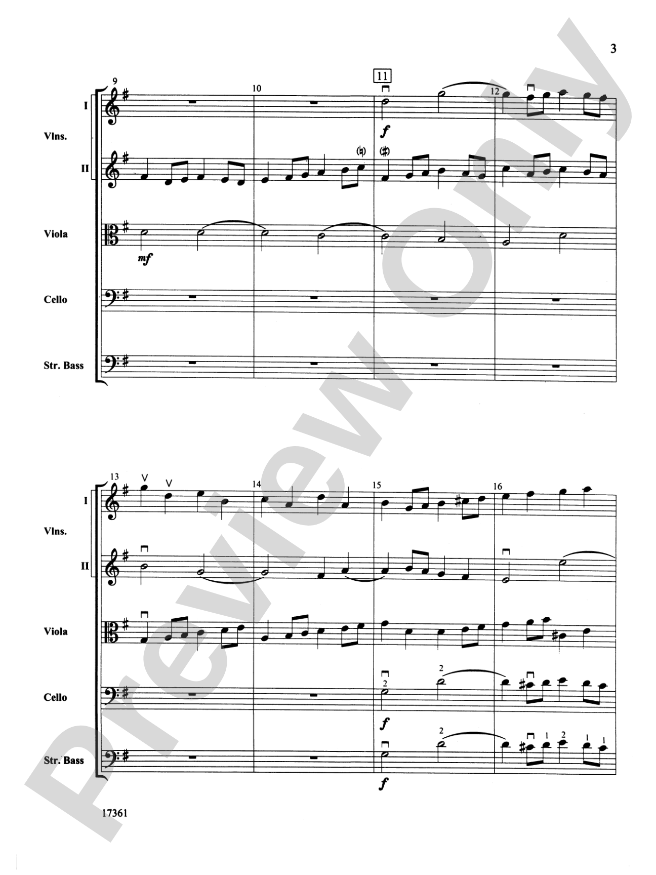 Brandenburg Concerto No. 4 (3rd Movement): String Orchestra Conductor Score & Parts