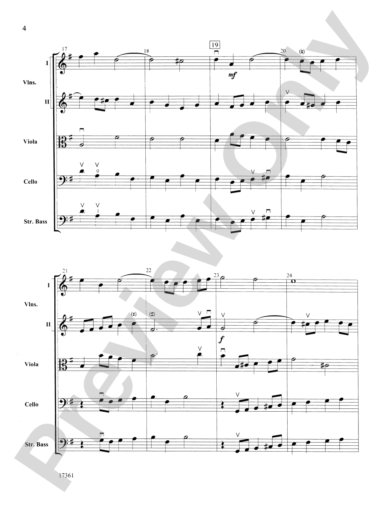 Brandenburg Concerto No. 4 (3rd Movement): String Orchestra Conductor Score & Parts