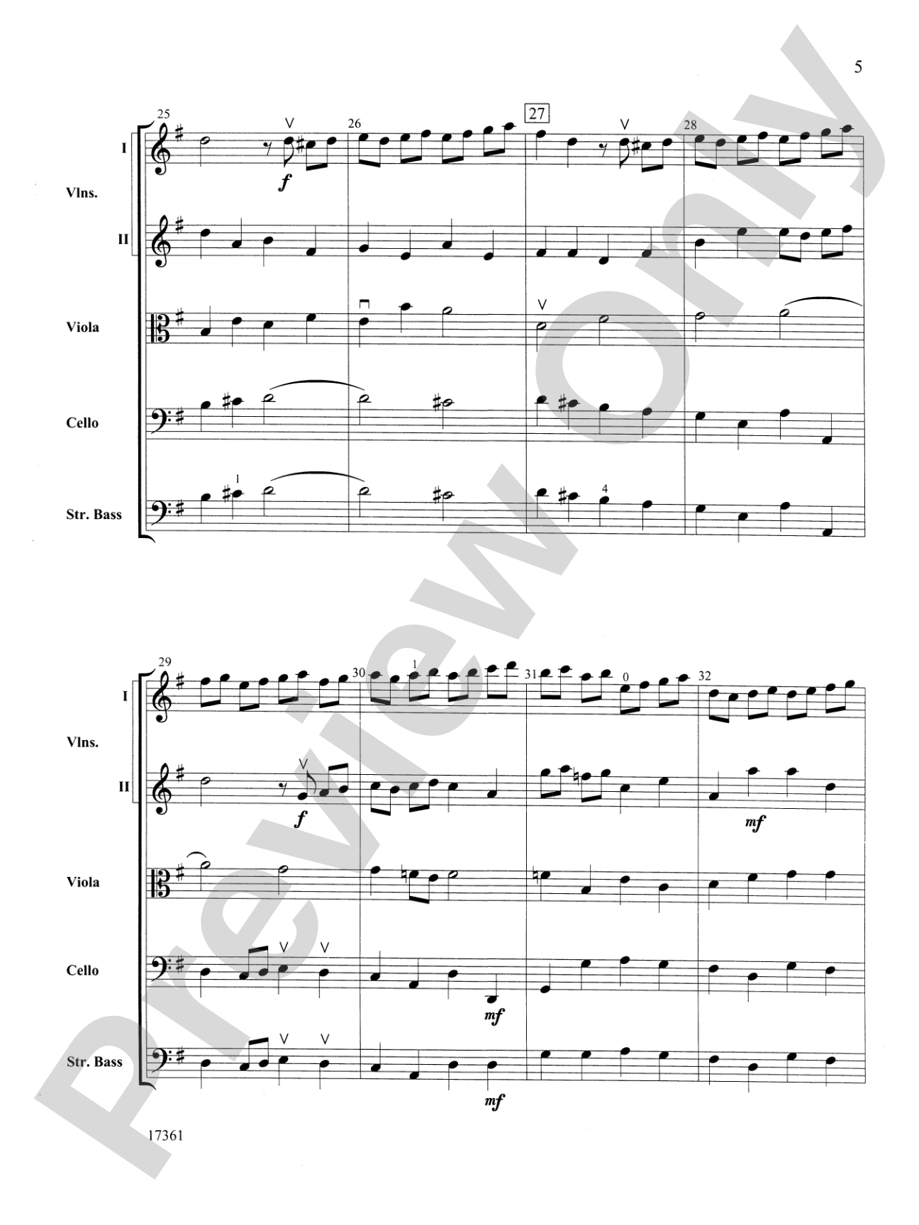 Brandenburg Concerto No. 4 (3rd Movement): String Orchestra Conductor Score & Parts