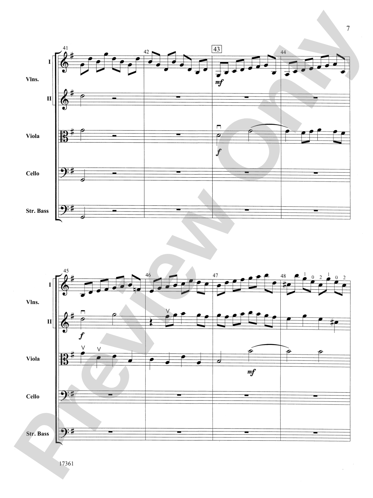 Brandenburg Concerto No. 4 (3rd Movement): String Orchestra Conductor Score & Parts