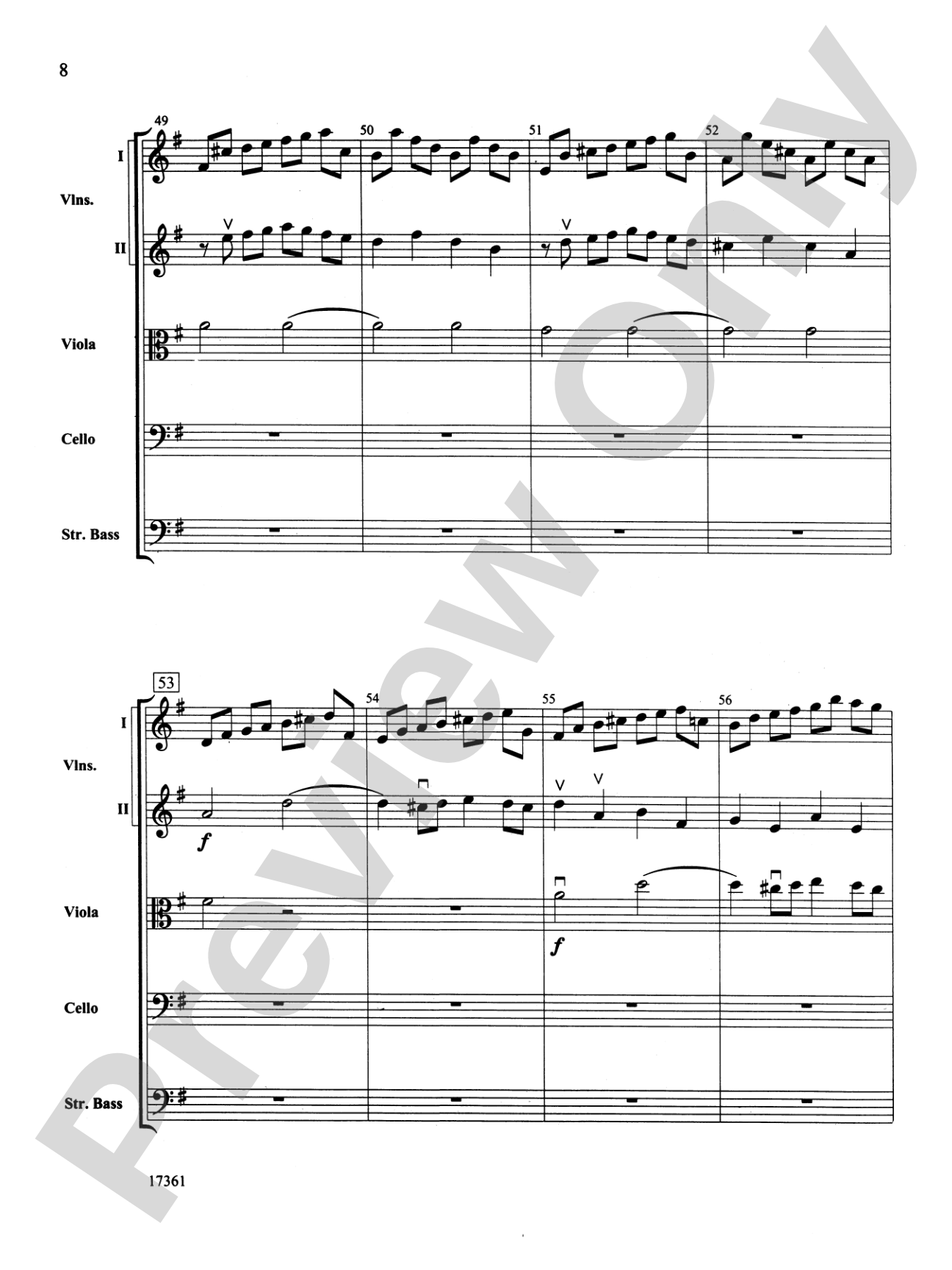 Brandenburg Concerto No. 4 (3rd Movement): String Orchestra Conductor Score & Parts