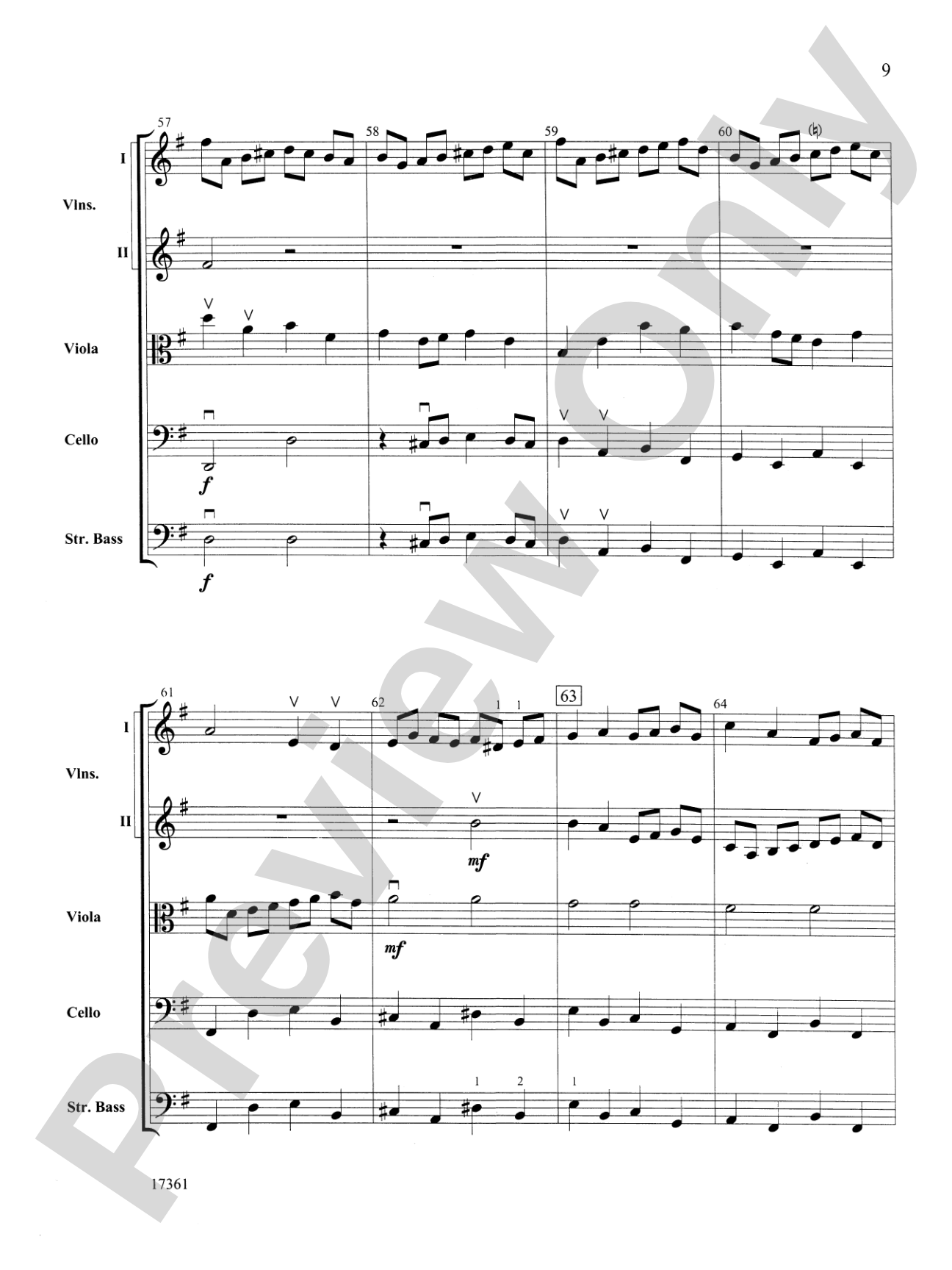 Brandenburg Concerto No. 4 (3rd Movement): String Orchestra Conductor Score & Parts
