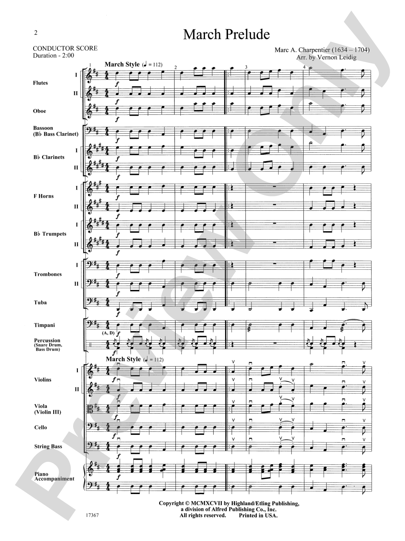 March Prelude: Full Orchestra Conductor Score & Parts
